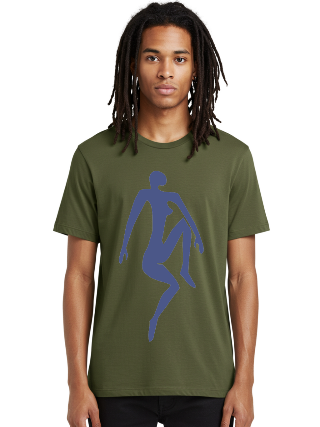 Dancer Men'S Graphic Tee, 100% Cotton, Comfortable Casual Summer Wear, Machine Washable, Nude Silhouette, Abstract Human Figure, Minimalist Art, Modern Sculpture, Elegant Pose, Flowing Lines, Abstract Representation Aab614