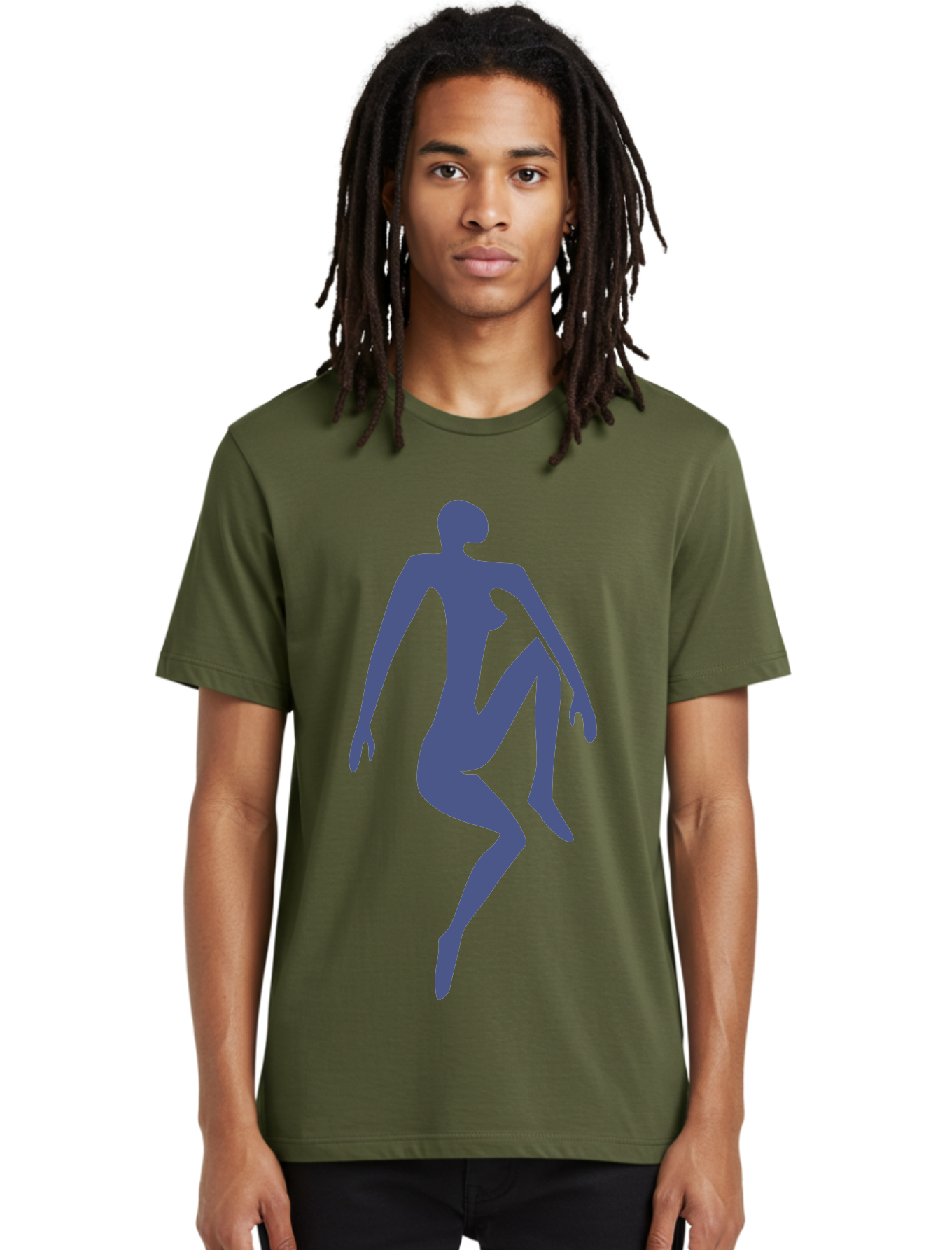 Dancer Men'S Graphic Tee, 100% Cotton, Comfortable Casual Summer Wear, Machine Washable, Nude Silhouette, Abstract Human Figure, Minimalist Art, Modern Sculpture, Elegant Pose, Flowing Lines, Abstract Representation Aab614