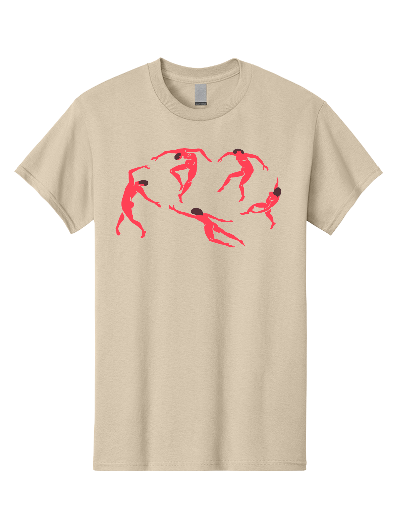 Dancing-Figures-1 Men'S Graphic Tee, 100% Cotton, Comfortable Casual Summer Wear, Machine Washable, Dancing Figures, Dynamic Movement, Neon Pink Silhouettes, Black Hair, Contemporary Dance, Fluid Motion, Abstract Art, Modern Design Aab615