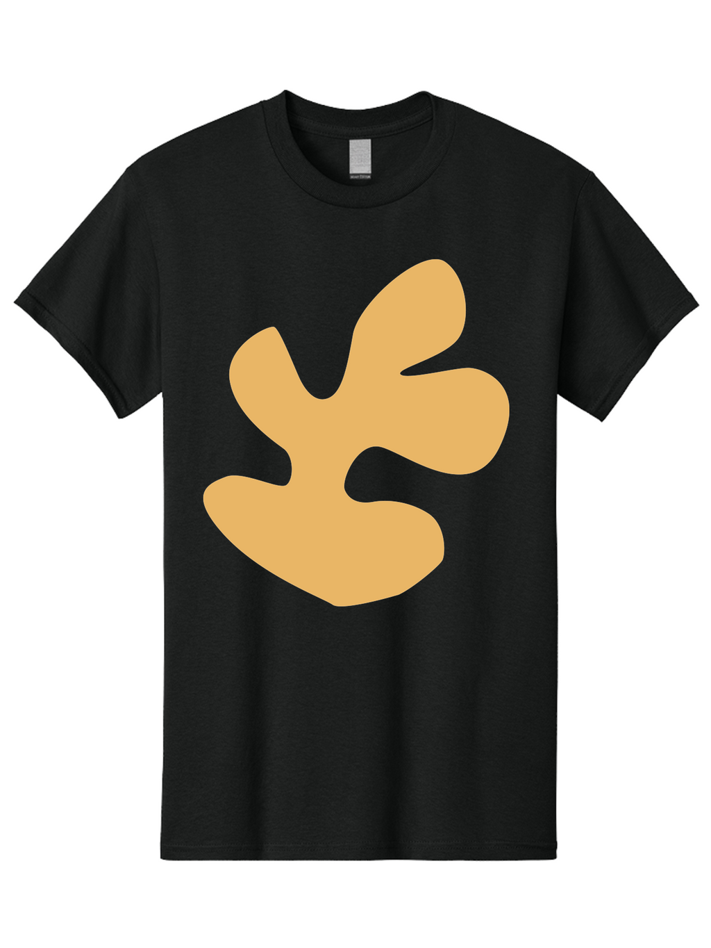 Ginkgo-Leaf Men'S Graphic Tee, 100% Cotton, Comfortable Casual Summer Wear, Machine Washable, Ginko Leaf, Abstract Shape, Minimalist Design, Simple Graphics, Tan Color, Modern Art, Digital Illustration Aab619