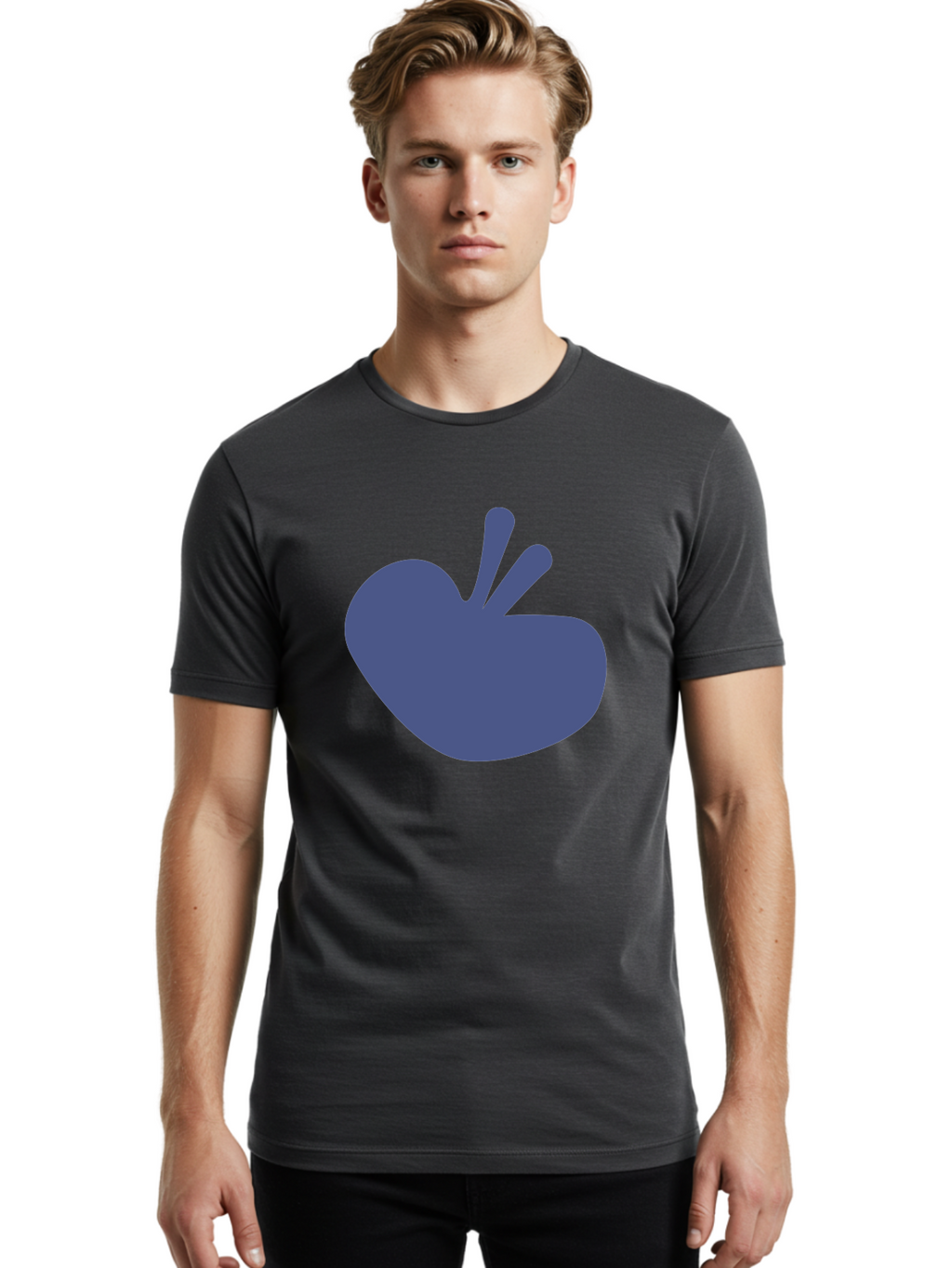 Hand-Heart Men'S Graphic Tee, 100% Cotton, Comfortable Casual Summer Wear, Machine Washable, Hand Gesture, Two Fingers Up, Peace Sign, Friendship Symbol, Love, Care, Affection, Kindness, Peace Aab620