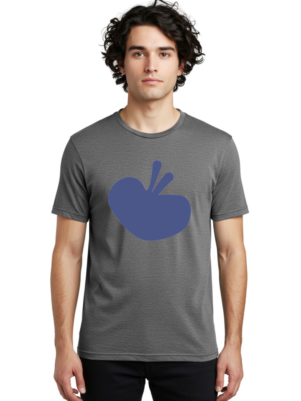 Hand-Heart Men'S Graphic Tee, 100% Cotton, Comfortable Casual Summer Wear, Machine Washable, Hand Gesture, Two Fingers Up, Peace Sign, Friendship Symbol, Love, Care, Affection, Kindness, Peace Aab620