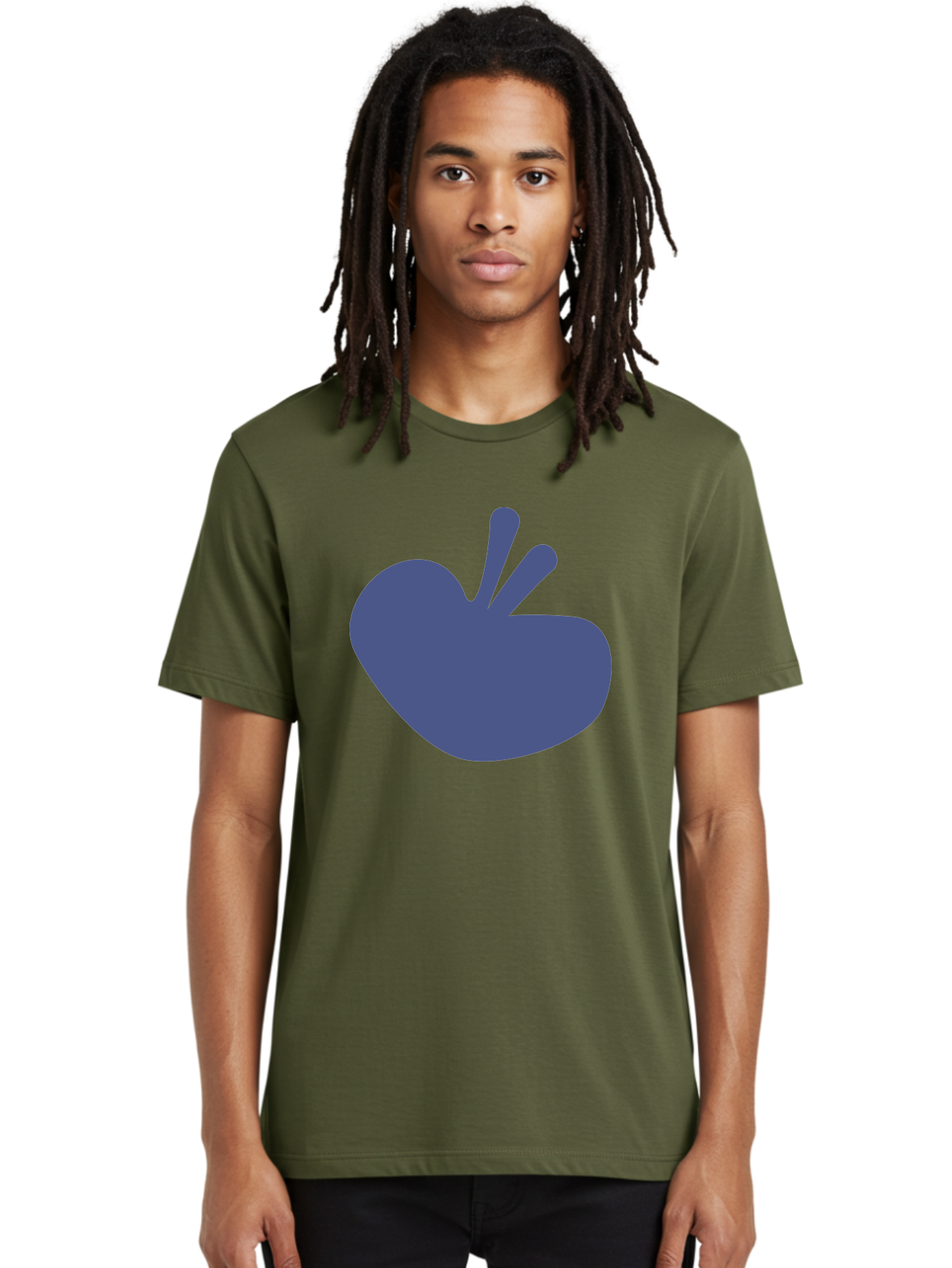 Hand-Heart Men'S Graphic Tee, 100% Cotton, Comfortable Casual Summer Wear, Machine Washable, Hand Gesture, Two Fingers Up, Peace Sign, Friendship Symbol, Love, Care, Affection, Kindness, Peace Aab620