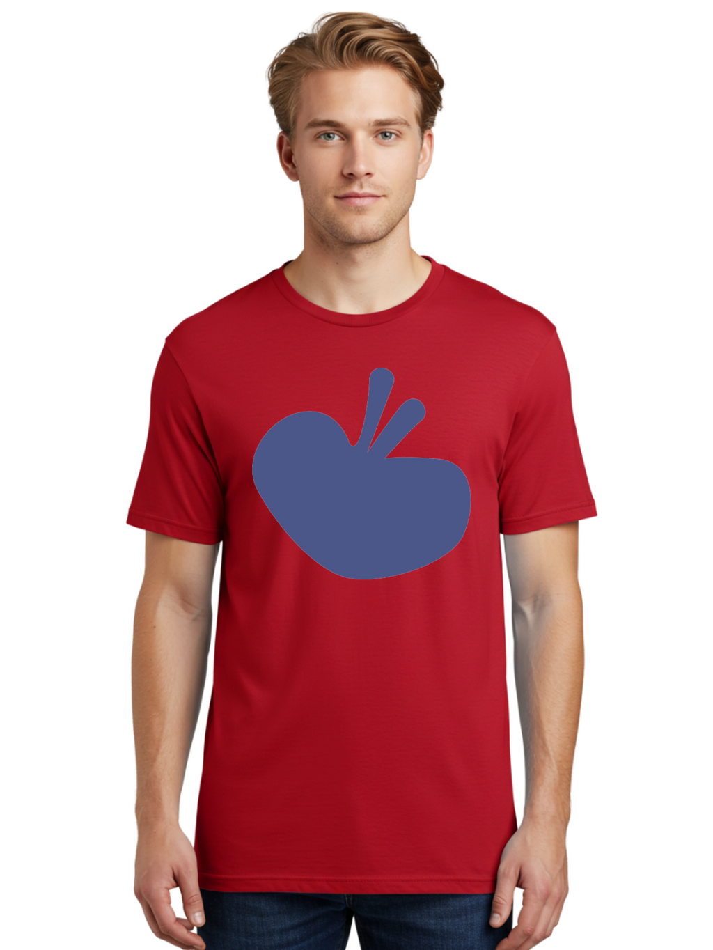 Hand-Heart Men'S Graphic Tee, 100% Cotton, Comfortable Casual Summer Wear, Machine Washable, Hand Gesture, Two Fingers Up, Peace Sign, Friendship Symbol, Love, Care, Affection, Kindness, Peace Aab620