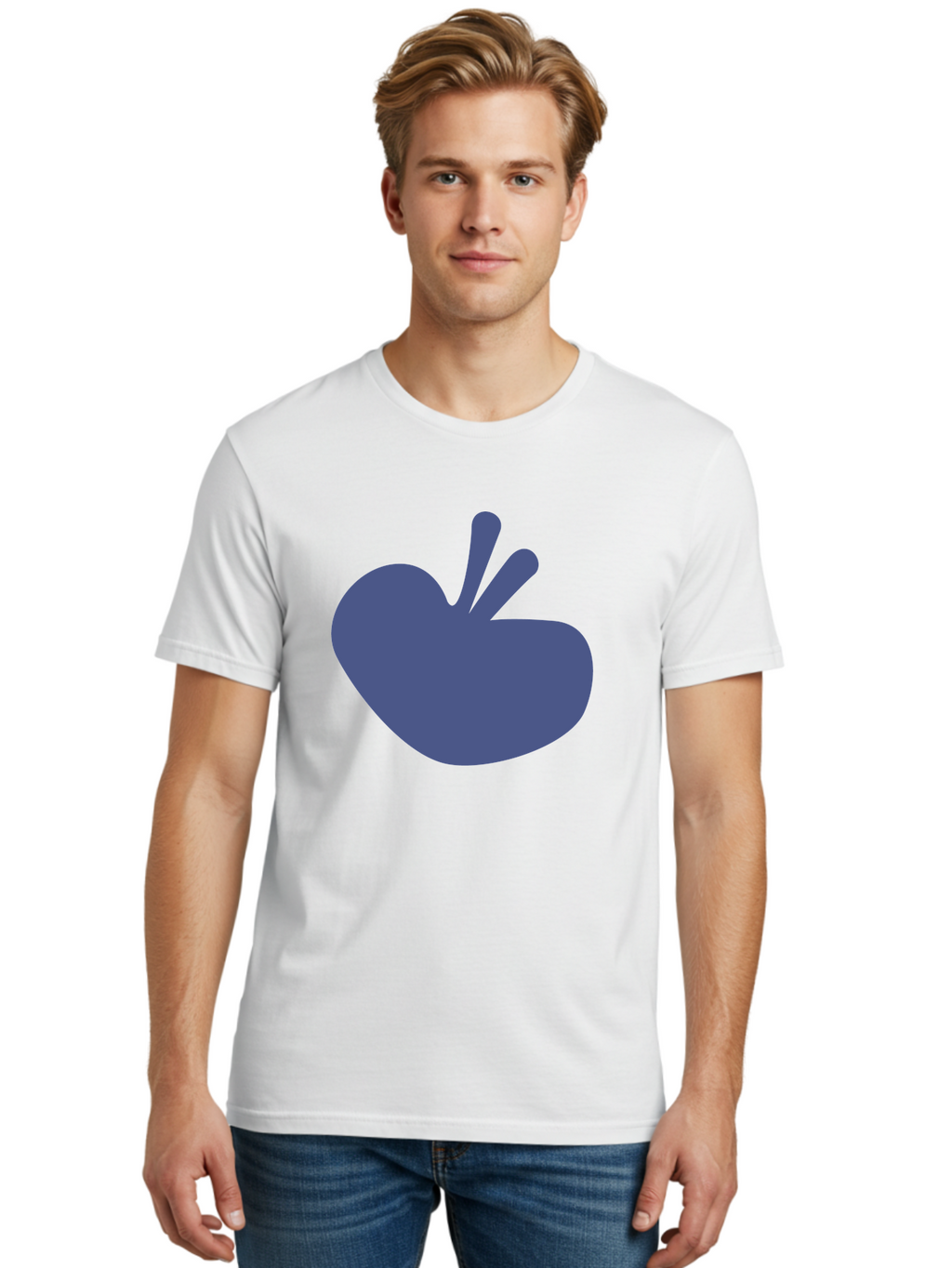 Hand-Heart Men'S Graphic Tee, 100% Cotton, Comfortable Casual Summer Wear, Machine Washable, Hand Gesture, Two Fingers Up, Peace Sign, Friendship Symbol, Love, Care, Affection, Kindness, Peace Aab620