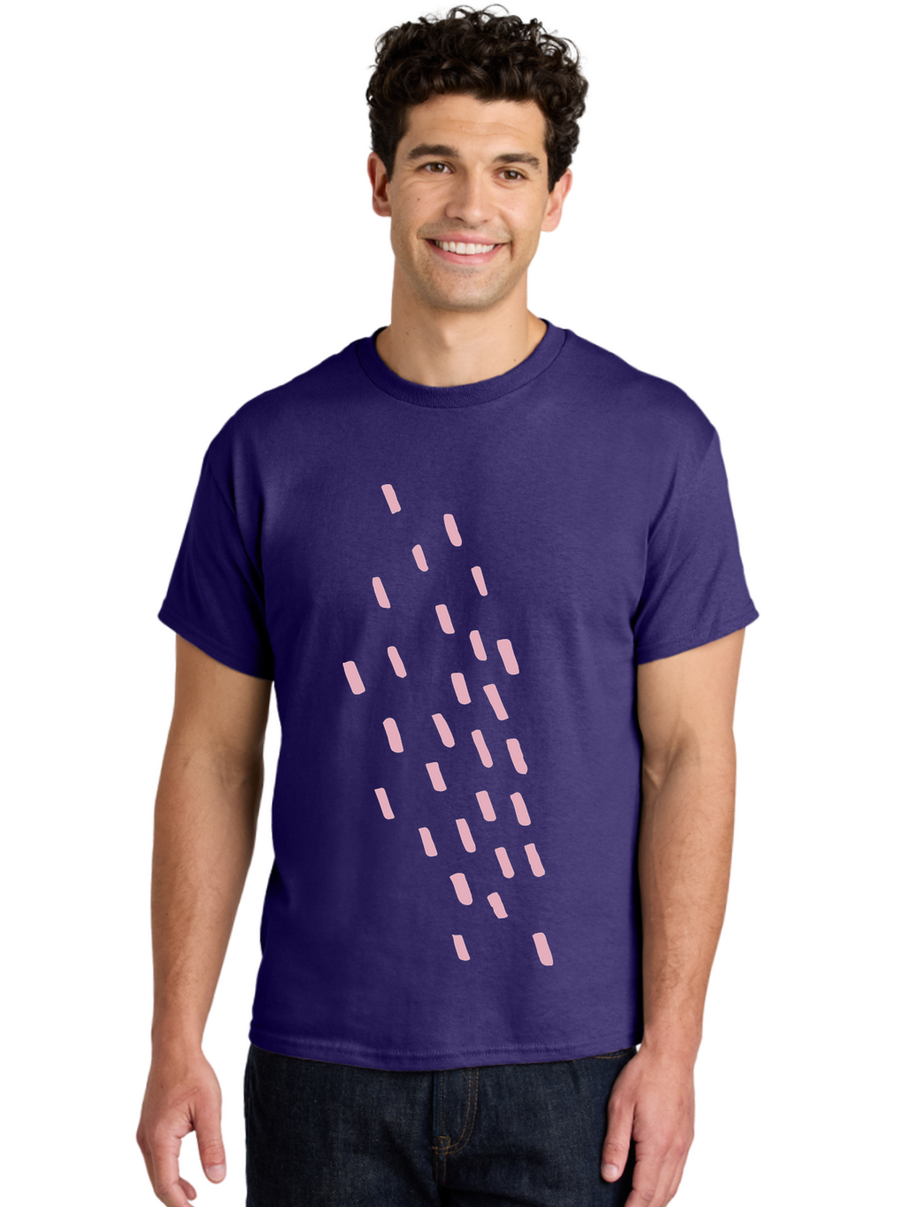 Pink-Capsules Men'S Graphic Tee, 100% Cotton, Comfortable Casual Summer Wear, Machine Washable, White Oblong Shapes, Modern Design Elements, Abstract Patterns, Minimalist Aesthetics, Graphic Design Inspiration, Creative Visuals Aab625