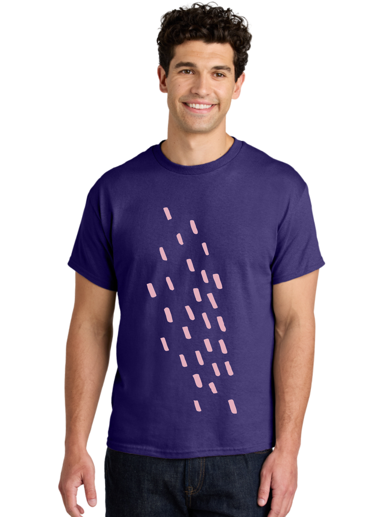 Pink-Capsules Men'S Graphic Tee, 100% Cotton, Comfortable Casual Summer Wear, Machine Washable, White Oblong Shapes, Modern Design Elements, Abstract Patterns, Minimalist Aesthetics, Graphic Design Inspiration, Creative Visuals Aab625