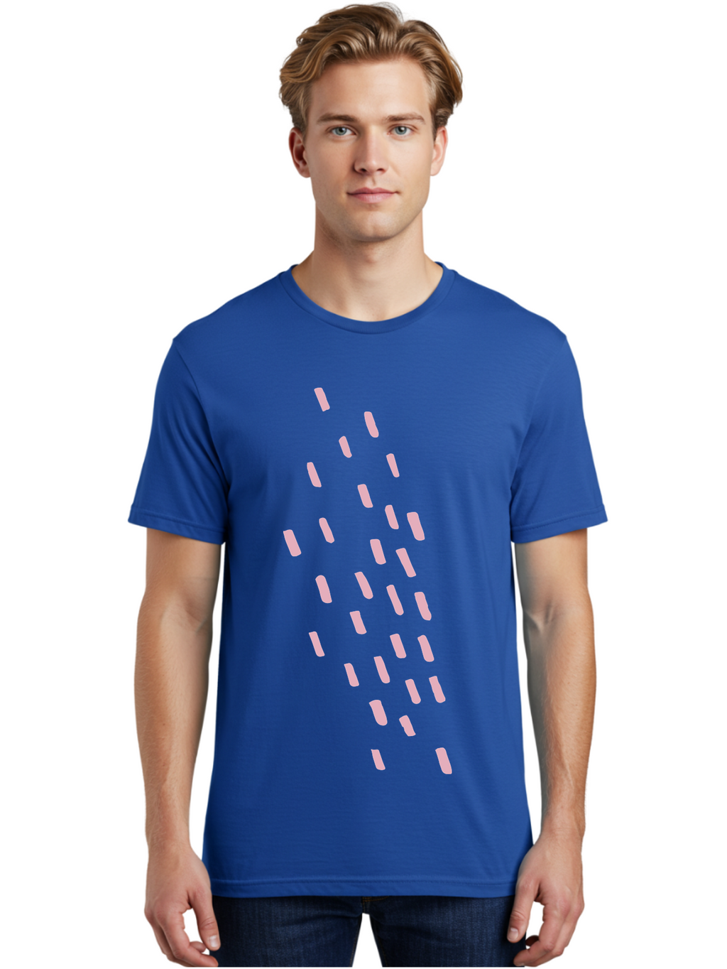 Pink-Capsules Men'S Graphic Tee, 100% Cotton, Comfortable Casual Summer Wear, Machine Washable, White Oblong Shapes, Modern Design Elements, Abstract Patterns, Minimalist Aesthetics, Graphic Design Inspiration, Creative Visuals Aab625