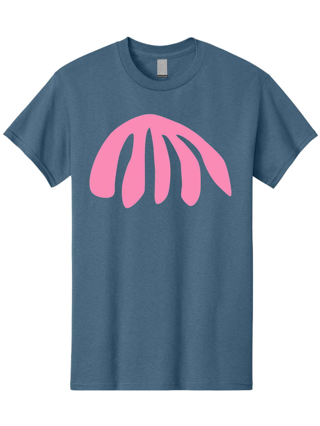 Pink-Logo Men'S Graphic Tee, 100% Cotton, Comfortable Casual Summer Wear, Machine Washable, Pink Graphic, Abstract Shape, Minimalist Design, Modern Art, Simple Illustration, Vibrant Pink Color, Curved Lines Aab627