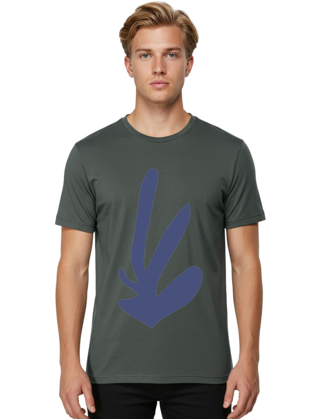 Purple-Hand Men'S Graphic Tee, 100% Cotton, Comfortable Casual Summer Wear, Machine Washable, Bird Footprint, Animal Track, Wildlife Sign, Nature Symbol, Bird Watching, Outdoor Adventure, Wildlife Conservation Aab632