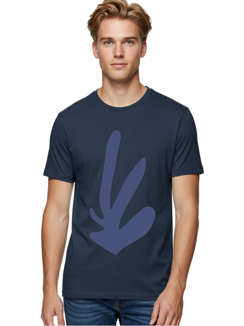 Purple-Hand Men'S Graphic Tee, 100% Cotton, Comfortable Casual Summer Wear, Machine Washable, Bird Footprint, Animal Track, Wildlife Sign, Nature Symbol, Bird Watching, Outdoor Adventure, Wildlife Conservation Aab632