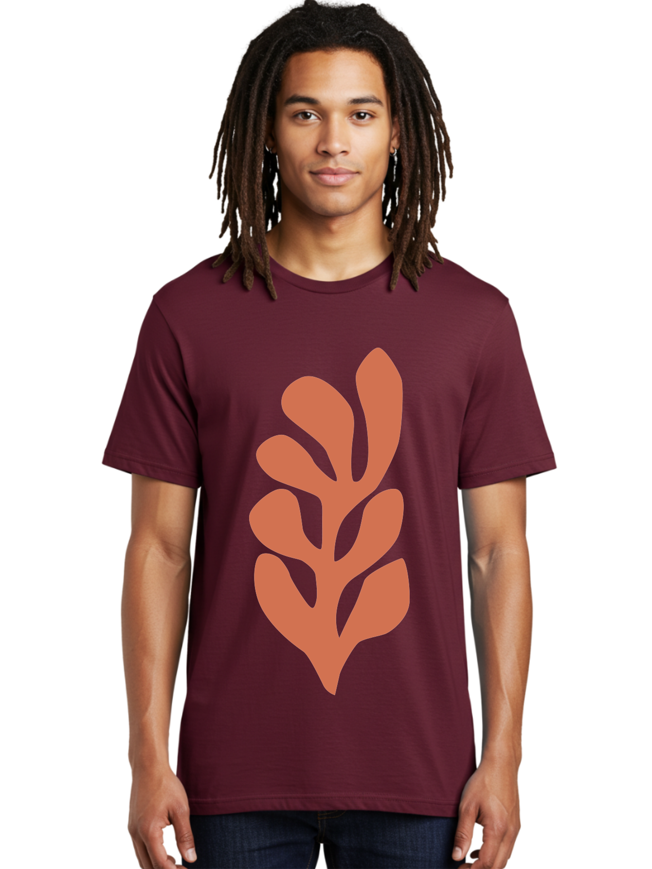 Seaweed-Silhouette-1 Men'S Graphic Tee, 100% Cotton, Comfortable Casual Summer Wear, Machine Washable, Pink Seaweed Illustration, Coral Reef, Ocean Flora, Underwater Plants, Aquatic Life, Coral Seaweed Aab633