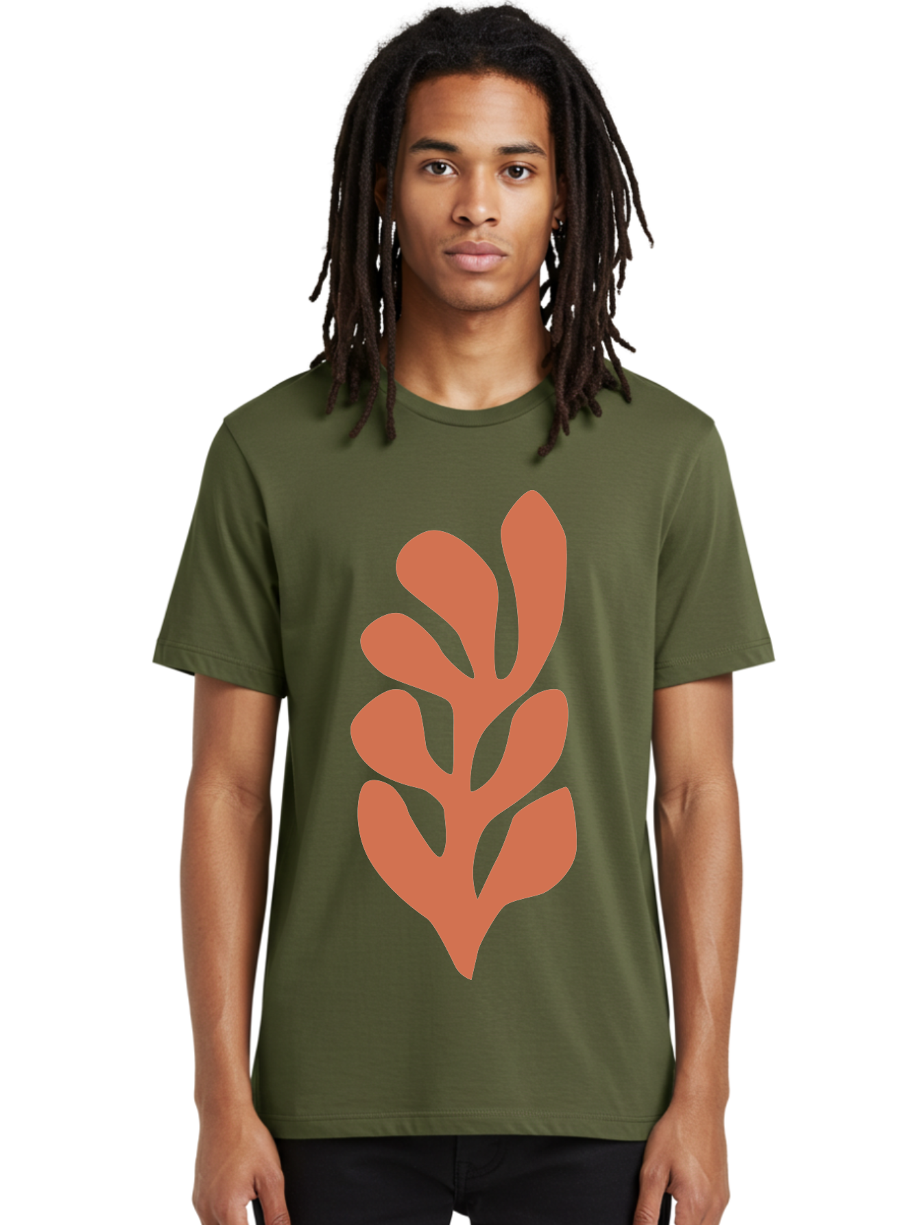Seaweed-Silhouette-1 Men'S Graphic Tee, 100% Cotton, Comfortable Casual Summer Wear, Machine Washable, Pink Seaweed Illustration, Coral Reef, Ocean Flora, Underwater Plants, Aquatic Life, Coral Seaweed Aab633