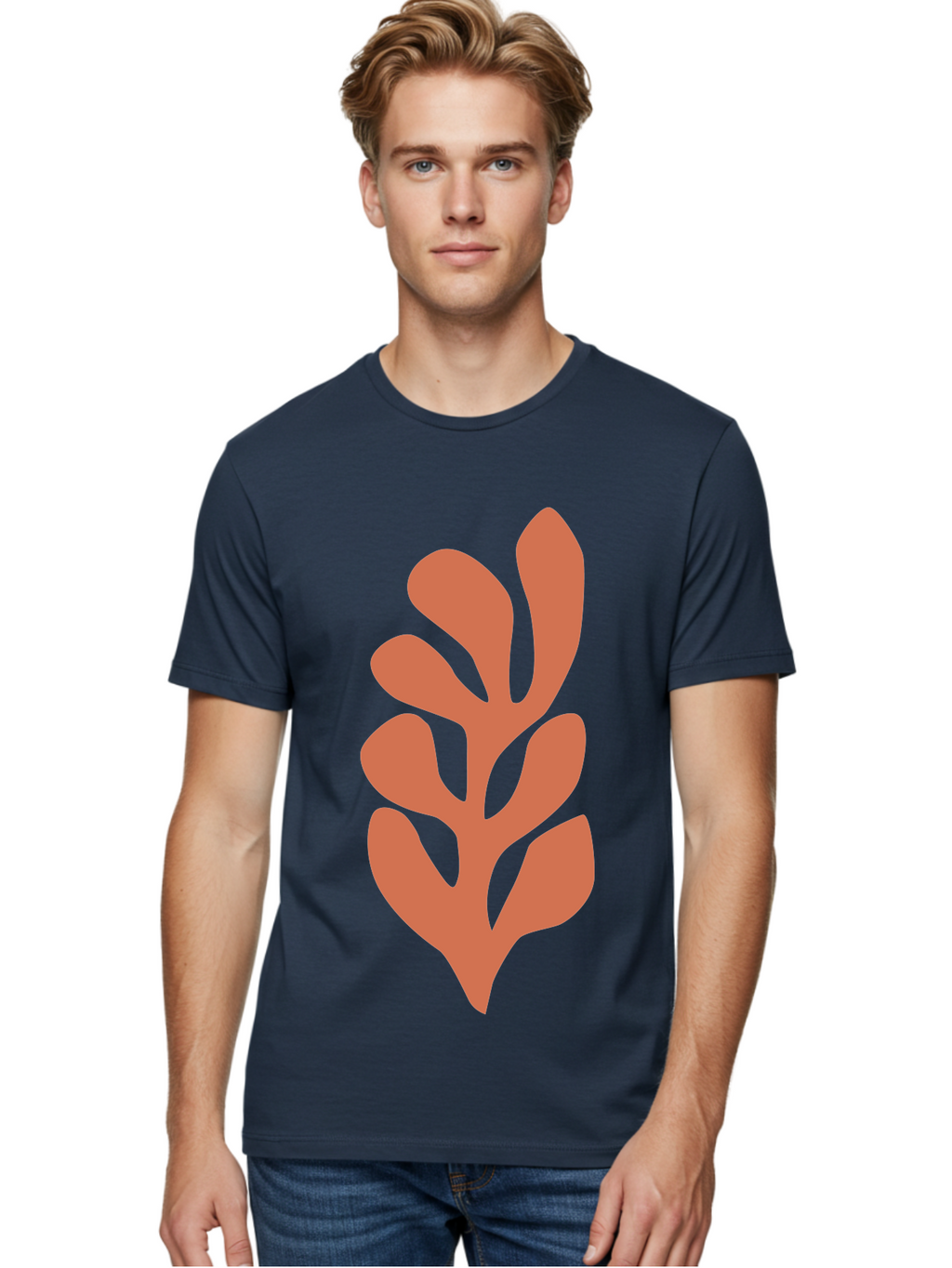 Seaweed-Silhouette-1 Men'S Graphic Tee, 100% Cotton, Comfortable Casual Summer Wear, Machine Washable, Pink Seaweed Illustration, Coral Reef, Ocean Flora, Underwater Plants, Aquatic Life, Coral Seaweed Aab633