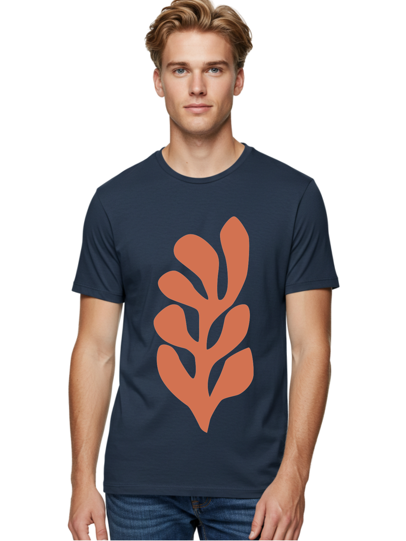Seaweed-Silhouette-1 Men'S Graphic Tee, 100% Cotton, Comfortable Casual Summer Wear, Machine Washable, Pink Seaweed Illustration, Coral Reef, Ocean Flora, Underwater Plants, Aquatic Life, Coral Seaweed Aab633