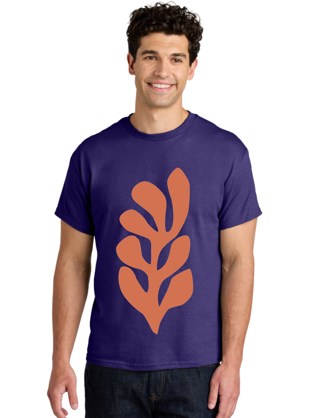 Seaweed-Silhouette-1 Men'S Graphic Tee, 100% Cotton, Comfortable Casual Summer Wear, Machine Washable, Pink Seaweed Illustration, Coral Reef, Ocean Flora, Underwater Plants, Aquatic Life, Coral Seaweed Aab633