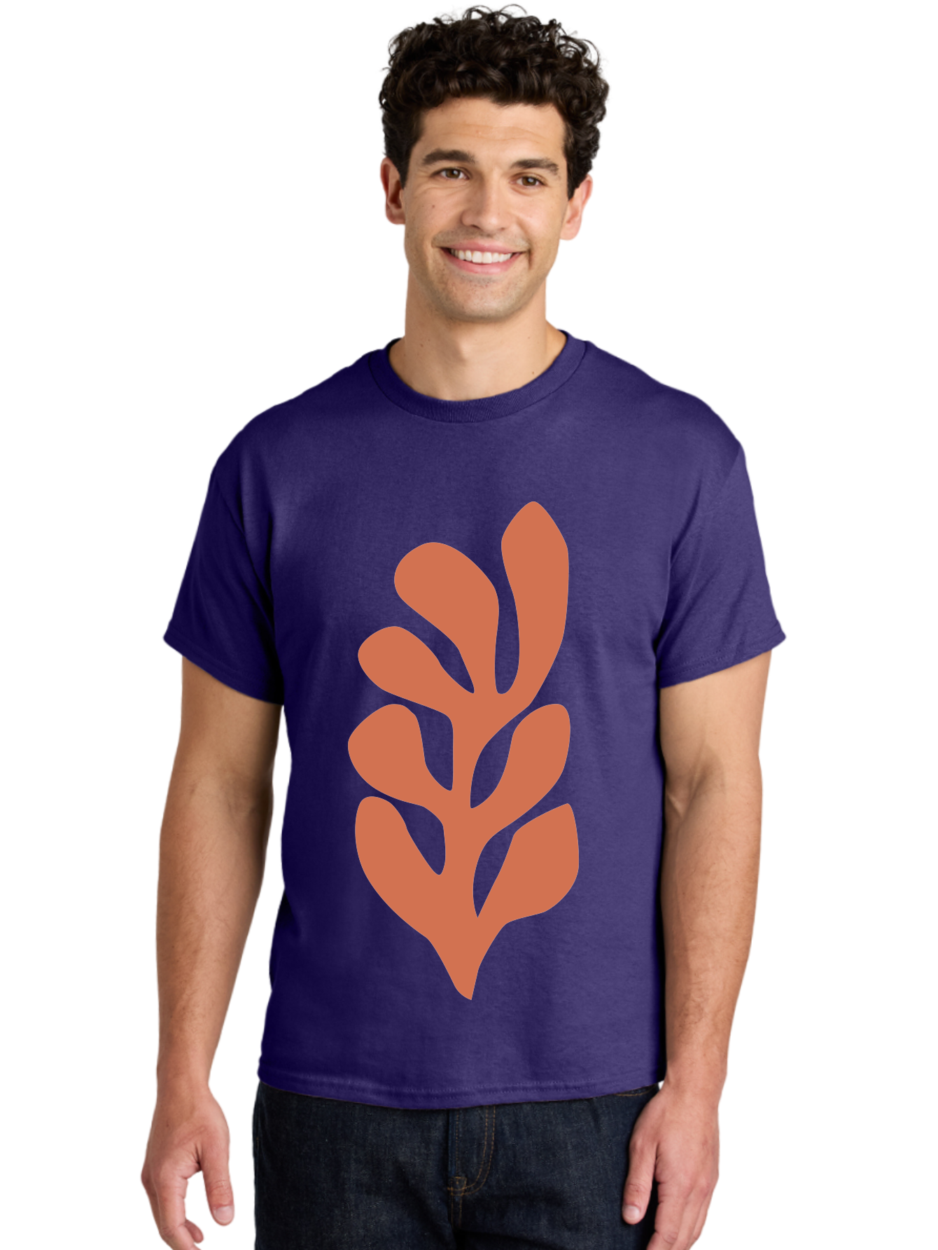 Seaweed-Silhouette-1 Men'S Graphic Tee, 100% Cotton, Comfortable Casual Summer Wear, Machine Washable, Pink Seaweed Illustration, Coral Reef, Ocean Flora, Underwater Plants, Aquatic Life, Coral Seaweed Aab633