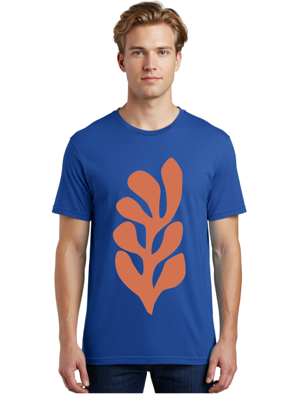 Seaweed-Silhouette-1 Men'S Graphic Tee, 100% Cotton, Comfortable Casual Summer Wear, Machine Washable, Pink Seaweed Illustration, Coral Reef, Ocean Flora, Underwater Plants, Aquatic Life, Coral Seaweed Aab633