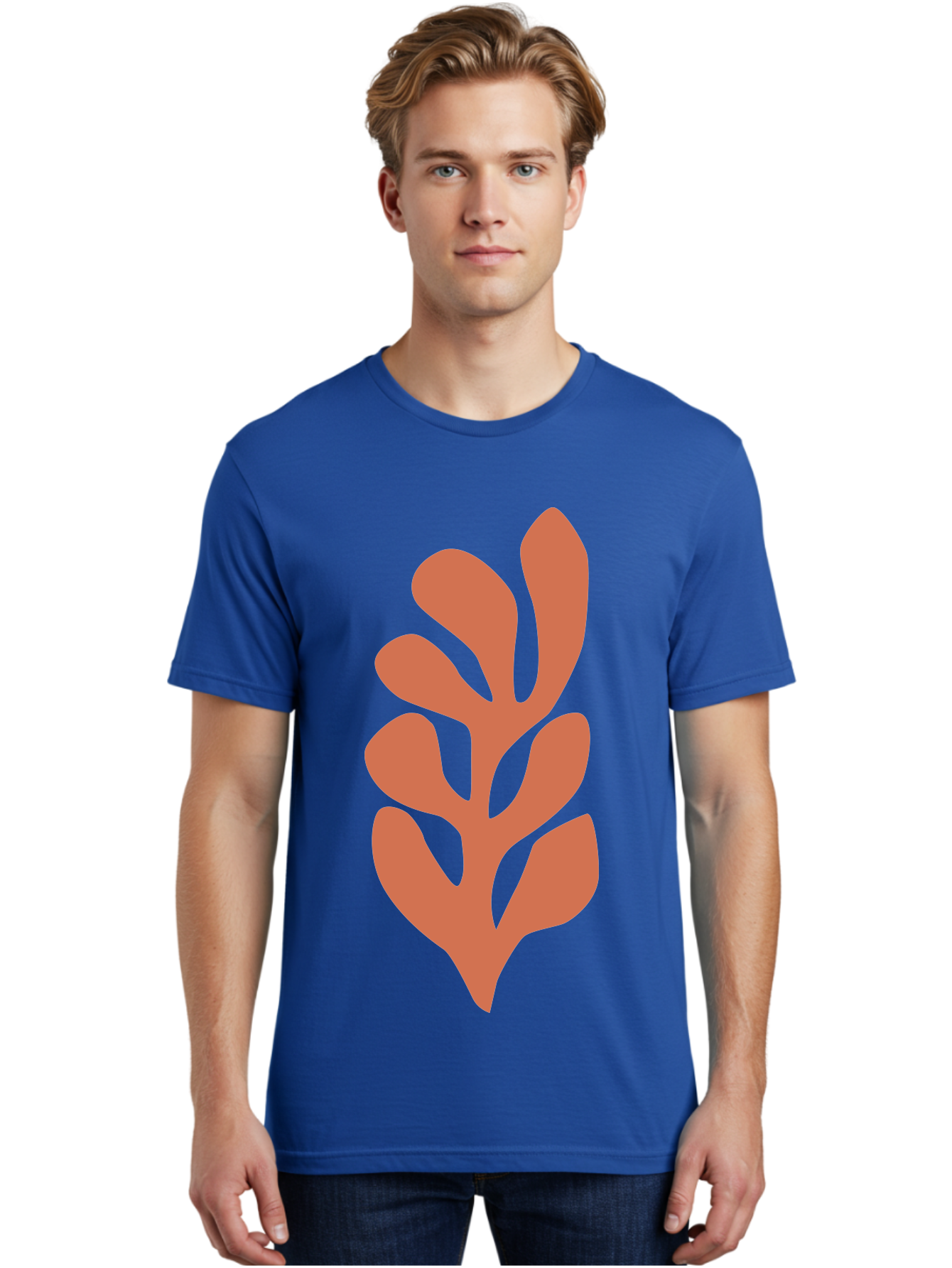 Seaweed-Silhouette-1 Men'S Graphic Tee, 100% Cotton, Comfortable Casual Summer Wear, Machine Washable, Pink Seaweed Illustration, Coral Reef, Ocean Flora, Underwater Plants, Aquatic Life, Coral Seaweed Aab633