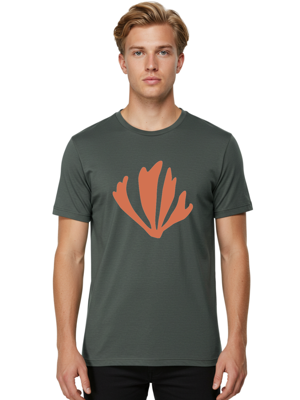 Tulip Men'S Graphic Tee, 100% Cotton, Comfortable Casual Summer Wear, Machine Washable, Tulip Flower, Red Petals, Abstract Floral Design, Simple Shape, Minimalist Art, Digital Illustration, Flower Symbol Aab637