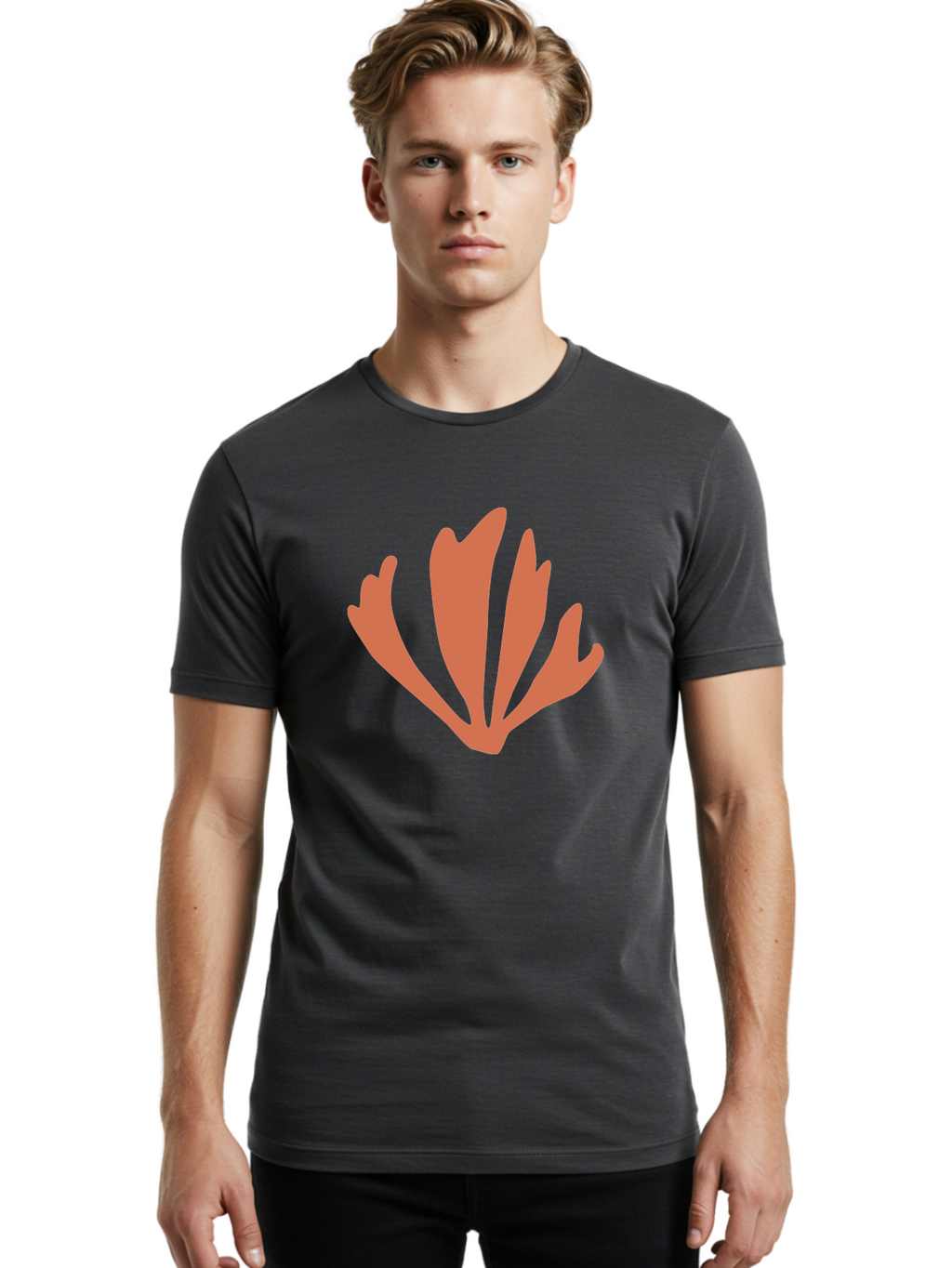 Tulip Men'S Graphic Tee, 100% Cotton, Comfortable Casual Summer Wear, Machine Washable, Tulip Flower, Red Petals, Abstract Floral Design, Simple Shape, Minimalist Art, Digital Illustration, Flower Symbol Aab637