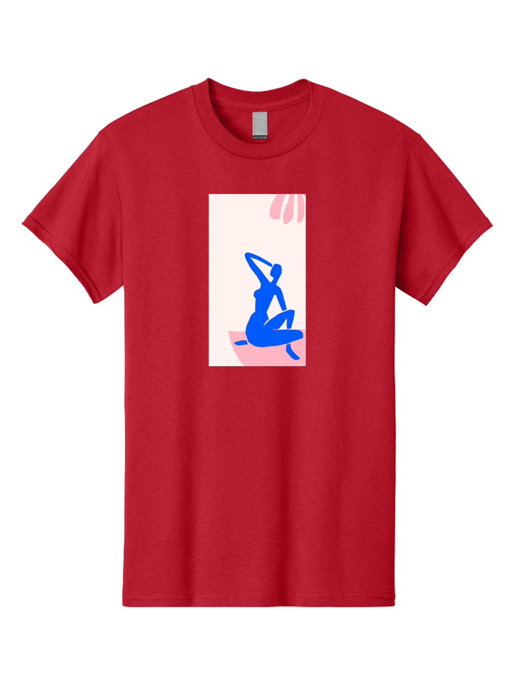 Yoga-Pose Men'S Graphic Tee, 100% Cotton, Comfortable Casual Summer Wear, Machine Washable, Yoga Silhouette, Serene Pose, Blue Figure, Wellness, Fitness, Meditation, Relaxation, Mindfulness, Calm Atmosphere Aab640