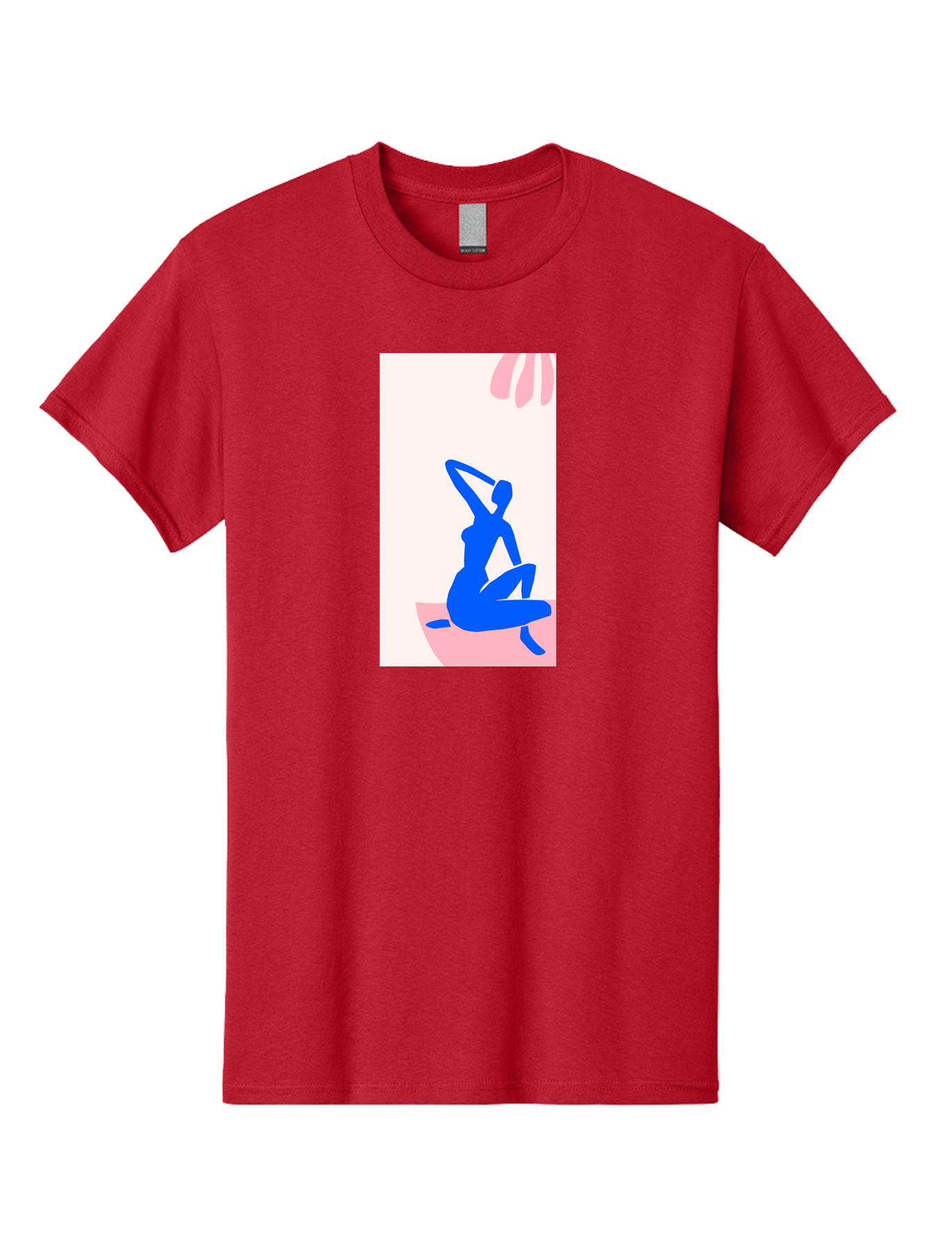 Yoga-Pose Men'S Graphic Tee, 100% Cotton, Comfortable Casual Summer Wear, Machine Washable, Yoga Silhouette, Serene Pose, Blue Figure, Wellness, Fitness, Meditation, Relaxation, Mindfulness, Calm Atmosphere Aab640