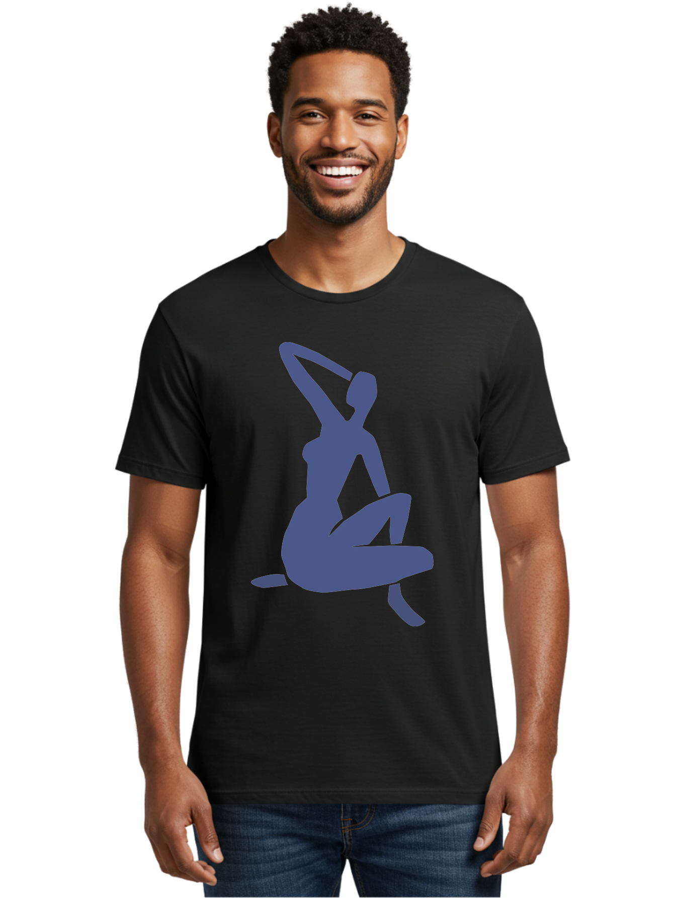 Yoga-Woman Men'S Graphic Tee, 100% Cotton, Comfortable Casual Summer Wear, Machine Washable, Yoga, Meditation, Fitness, Wellness, Flexibility, Balance, Mindfulness, Relaxation, Serene Pose, Fit Woman Aab641