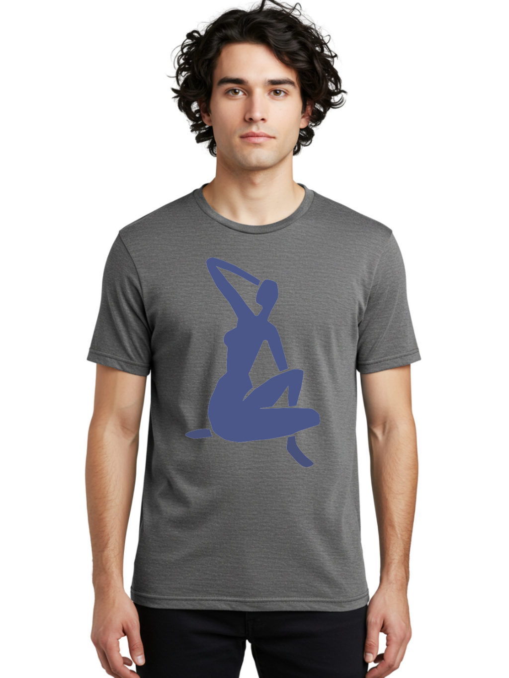 Yoga-Woman Men'S Graphic Tee, 100% Cotton, Comfortable Casual Summer Wear, Machine Washable, Yoga, Meditation, Fitness, Wellness, Flexibility, Balance, Mindfulness, Relaxation, Serene Pose, Fit Woman Aab641