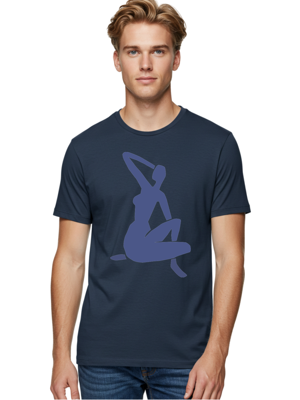 Yoga-Woman Men'S Graphic Tee, 100% Cotton, Comfortable Casual Summer Wear, Machine Washable, Yoga, Meditation, Fitness, Wellness, Flexibility, Balance, Mindfulness, Relaxation, Serene Pose, Fit Woman Aab641