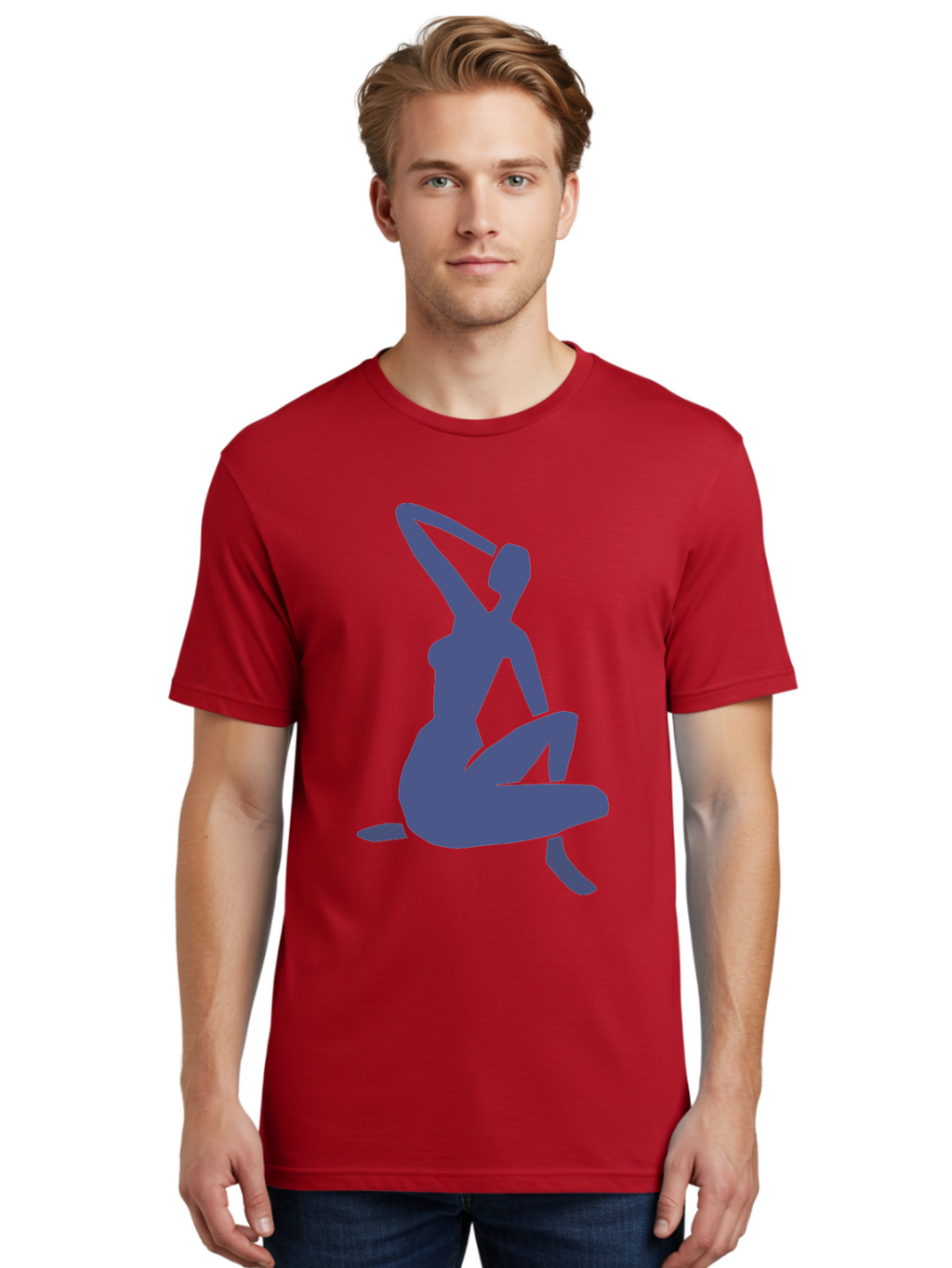 Yoga-Woman Men'S Graphic Tee, 100% Cotton, Comfortable Casual Summer Wear, Machine Washable, Yoga, Meditation, Fitness, Wellness, Flexibility, Balance, Mindfulness, Relaxation, Serene Pose, Fit Woman Aab641