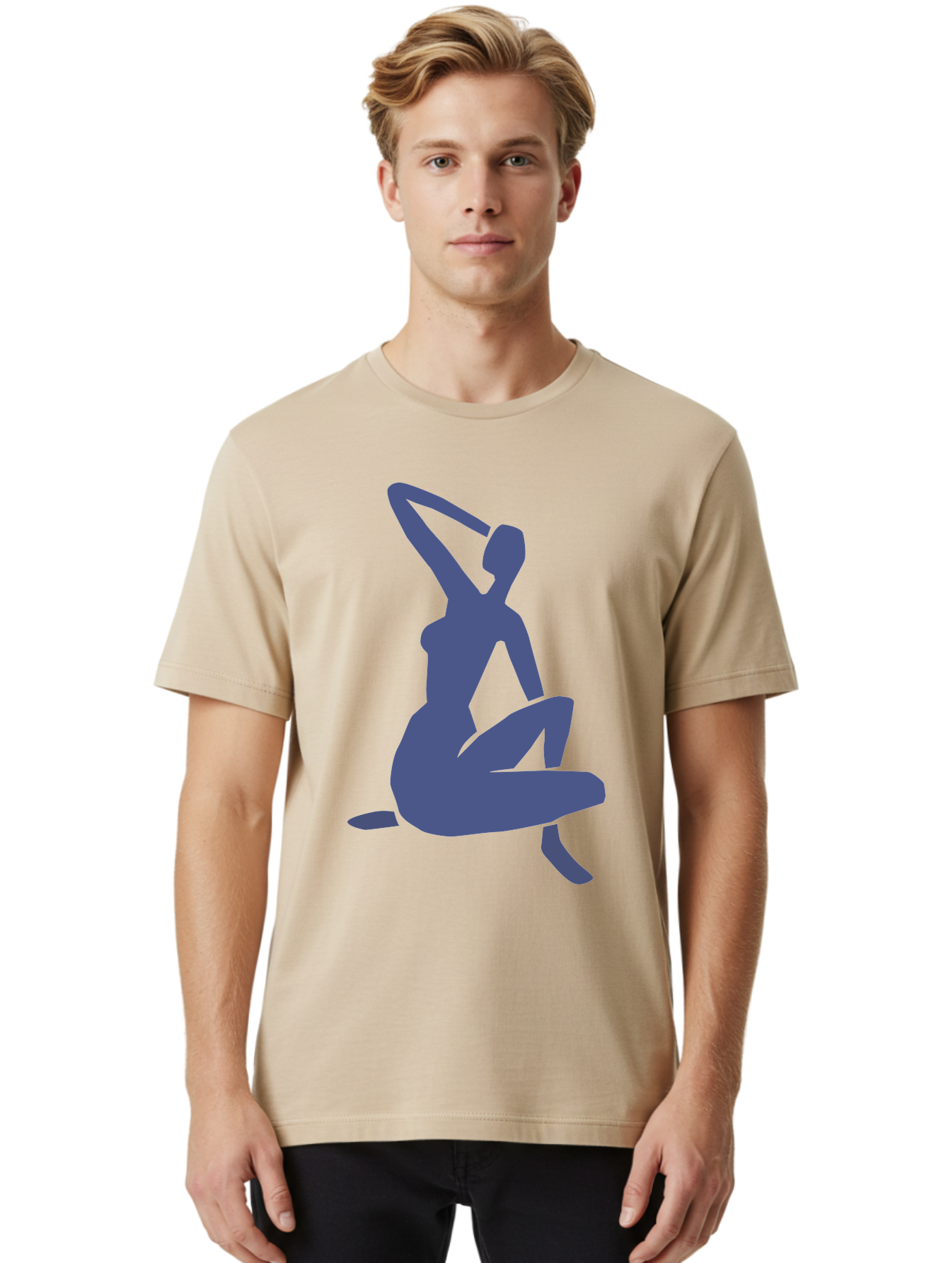 Yoga-Woman Men'S Graphic Tee, 100% Cotton, Comfortable Casual Summer Wear, Machine Washable, Yoga, Meditation, Fitness, Wellness, Flexibility, Balance, Mindfulness, Relaxation, Serene Pose, Fit Woman Aab641
