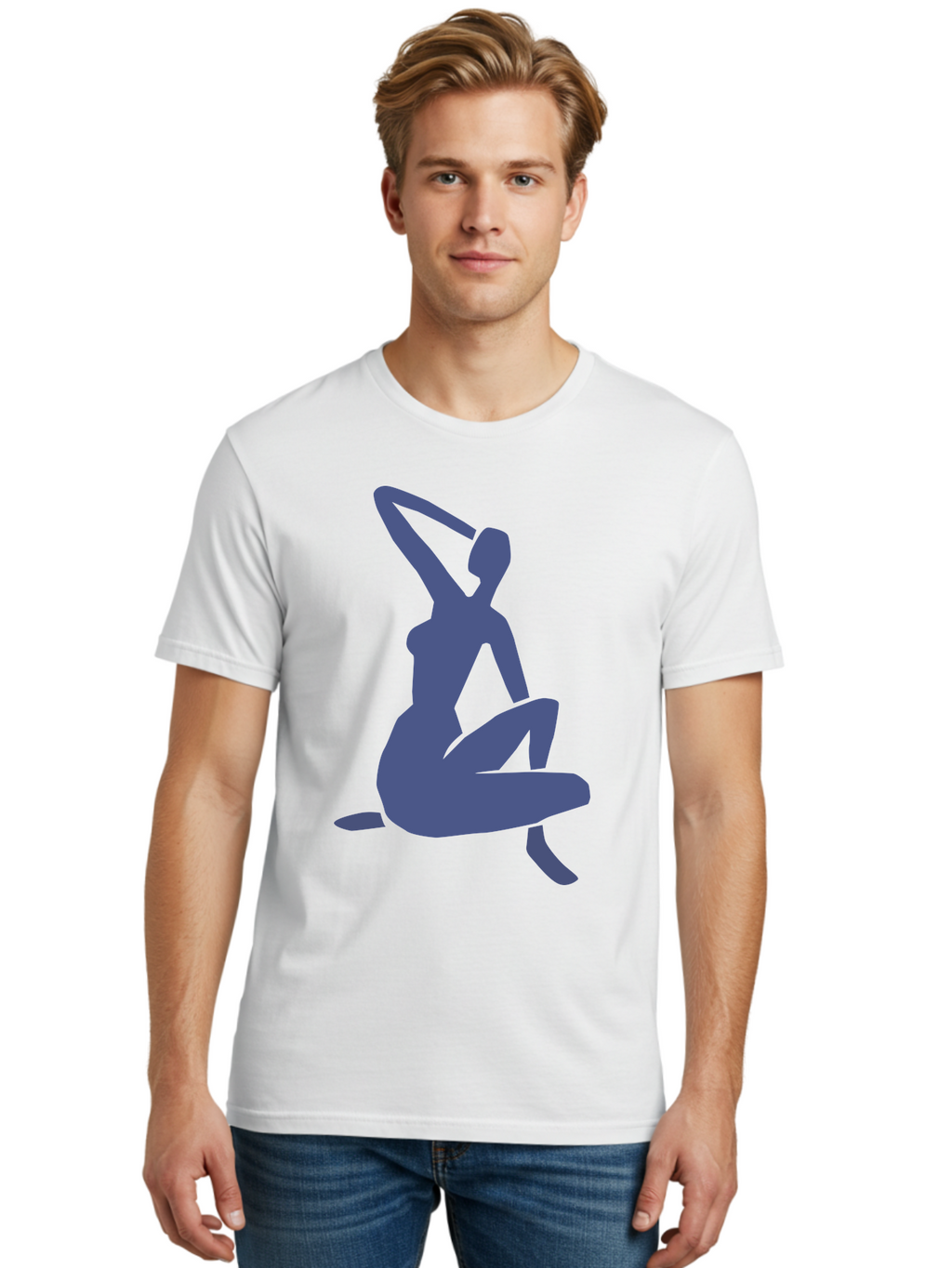 Yoga-Woman Men'S Graphic Tee, 100% Cotton, Comfortable Casual Summer Wear, Machine Washable, Yoga, Meditation, Fitness, Wellness, Flexibility, Balance, Mindfulness, Relaxation, Serene Pose, Fit Woman Aab641
