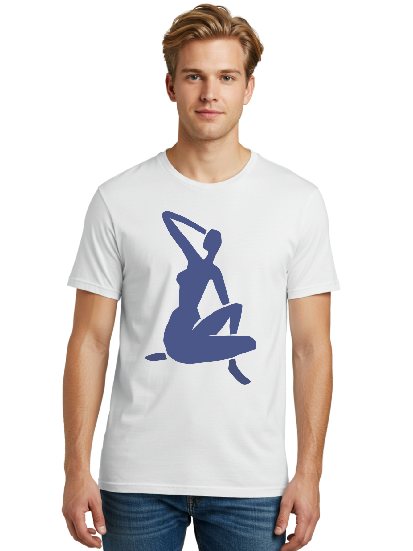 Yoga-Woman Men'S Graphic Tee, 100% Cotton, Comfortable Casual Summer Wear, Machine Washable, Yoga, Meditation, Fitness, Wellness, Flexibility, Balance, Mindfulness, Relaxation, Serene Pose, Fit Woman Aab641