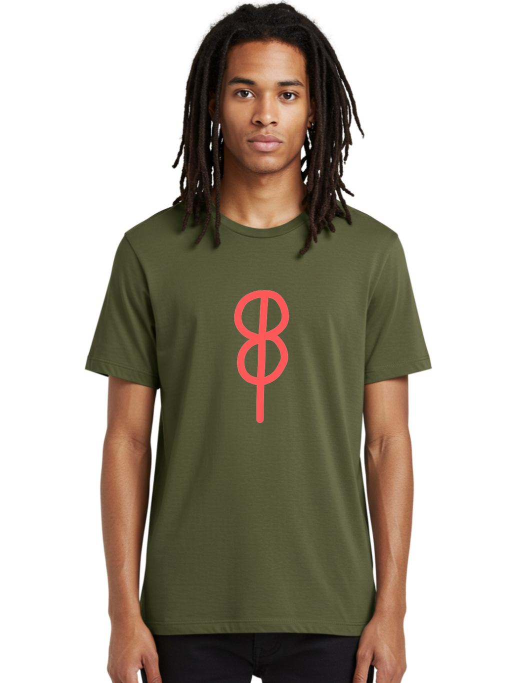 8 Men'S Graphic Tee, 100% Cotton, Comfortable Casual Summer Wear, Machine Washable, Peace Sign, Symbol Of Peace, Protest Symbol, Iconic Symbol, Red Color, Minimalist Design, Simple Graphic, Activism, Social Movement Aab648