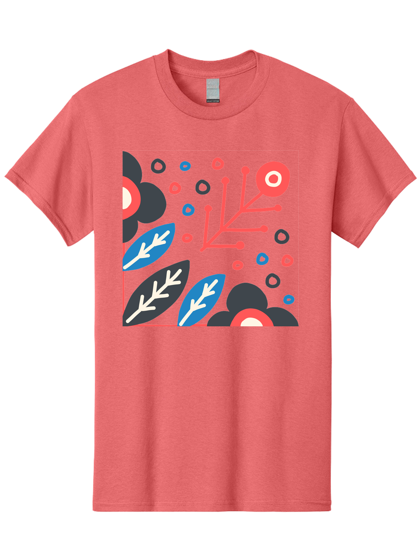 Abstract-Floral-Pattern-1 Men'S Graphic Tee, 100% Cotton, Comfortable Casual Summer Wear, Machine Washable, Abstract Floral Pattern, Colorful Flowers, Modern Botanical Art, Vibrant Graphics, Playful Design, Creative Illustration, Aab650