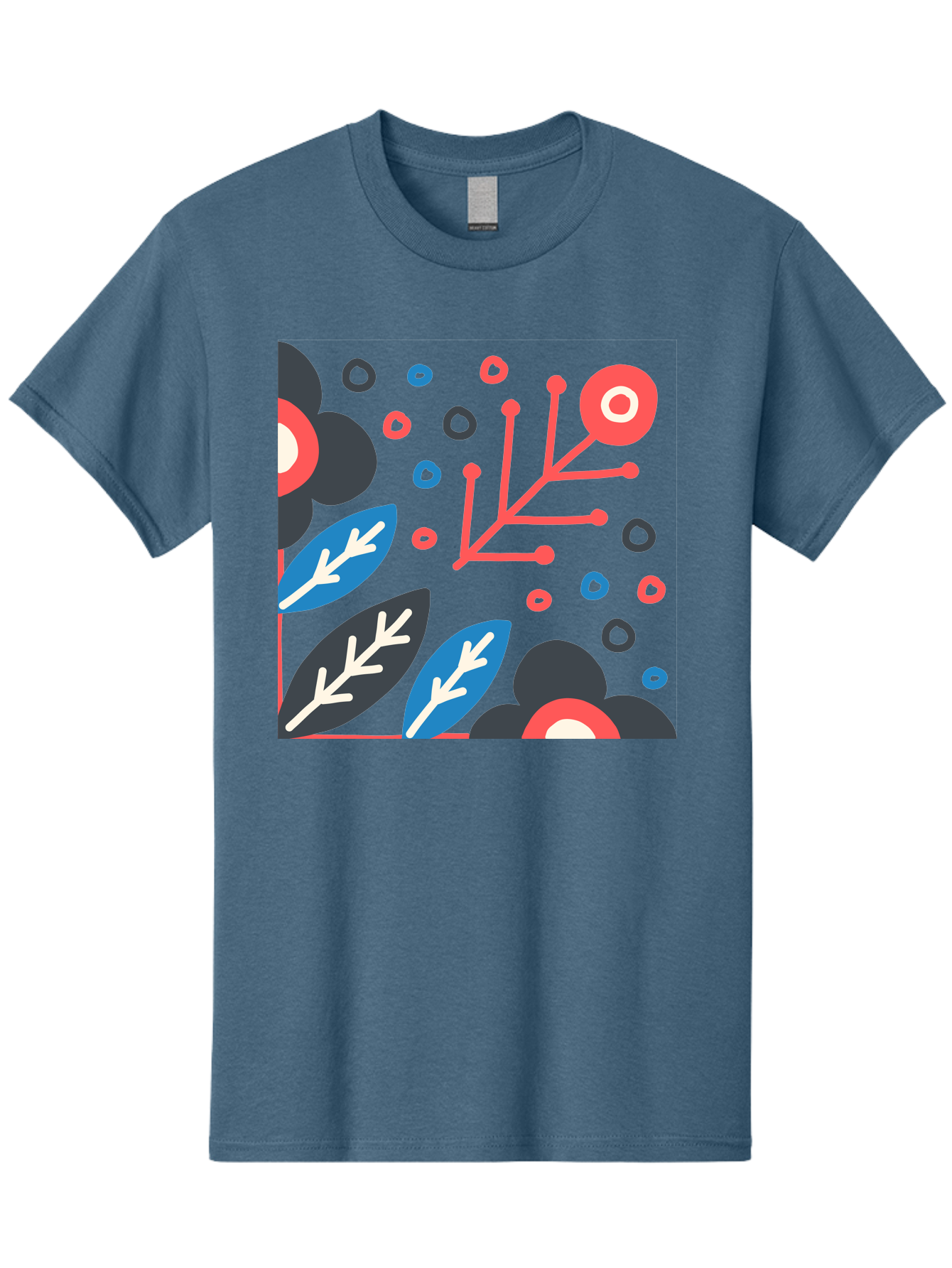 Abstract-Floral-Pattern-1 Men'S Graphic Tee, 100% Cotton, Comfortable Casual Summer Wear, Machine Washable, Abstract Floral Pattern, Colorful Flowers, Modern Botanical Art, Vibrant Graphics, Playful Design, Creative Illustration, Aab650