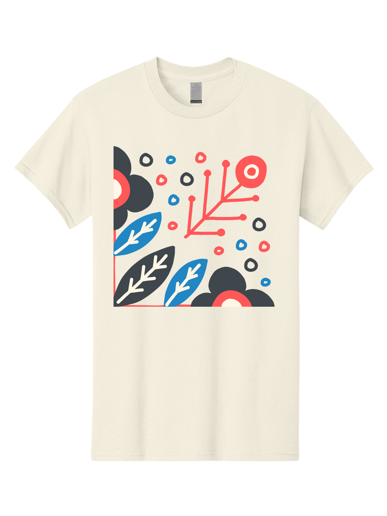 Abstract-Floral-Pattern-1 Men'S Graphic Tee, 100% Cotton, Comfortable Casual Summer Wear, Machine Washable, Abstract Floral Pattern, Colorful Flowers, Modern Botanical Art, Vibrant Graphics, Playful Design, Creative Illustration, Aab650