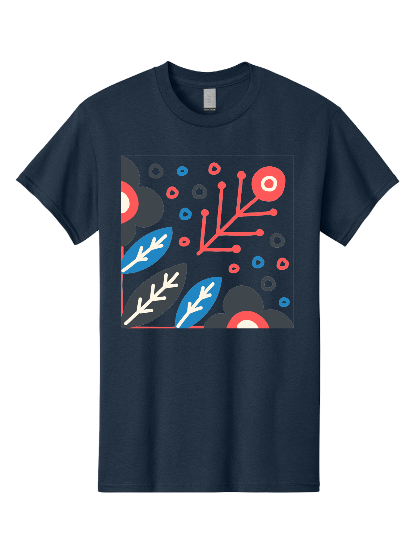 Abstract-Floral-Pattern-1 Men'S Graphic Tee, 100% Cotton, Comfortable Casual Summer Wear, Machine Washable, Abstract Floral Pattern, Colorful Flowers, Modern Botanical Art, Vibrant Graphics, Playful Design, Creative Illustration, Aab650