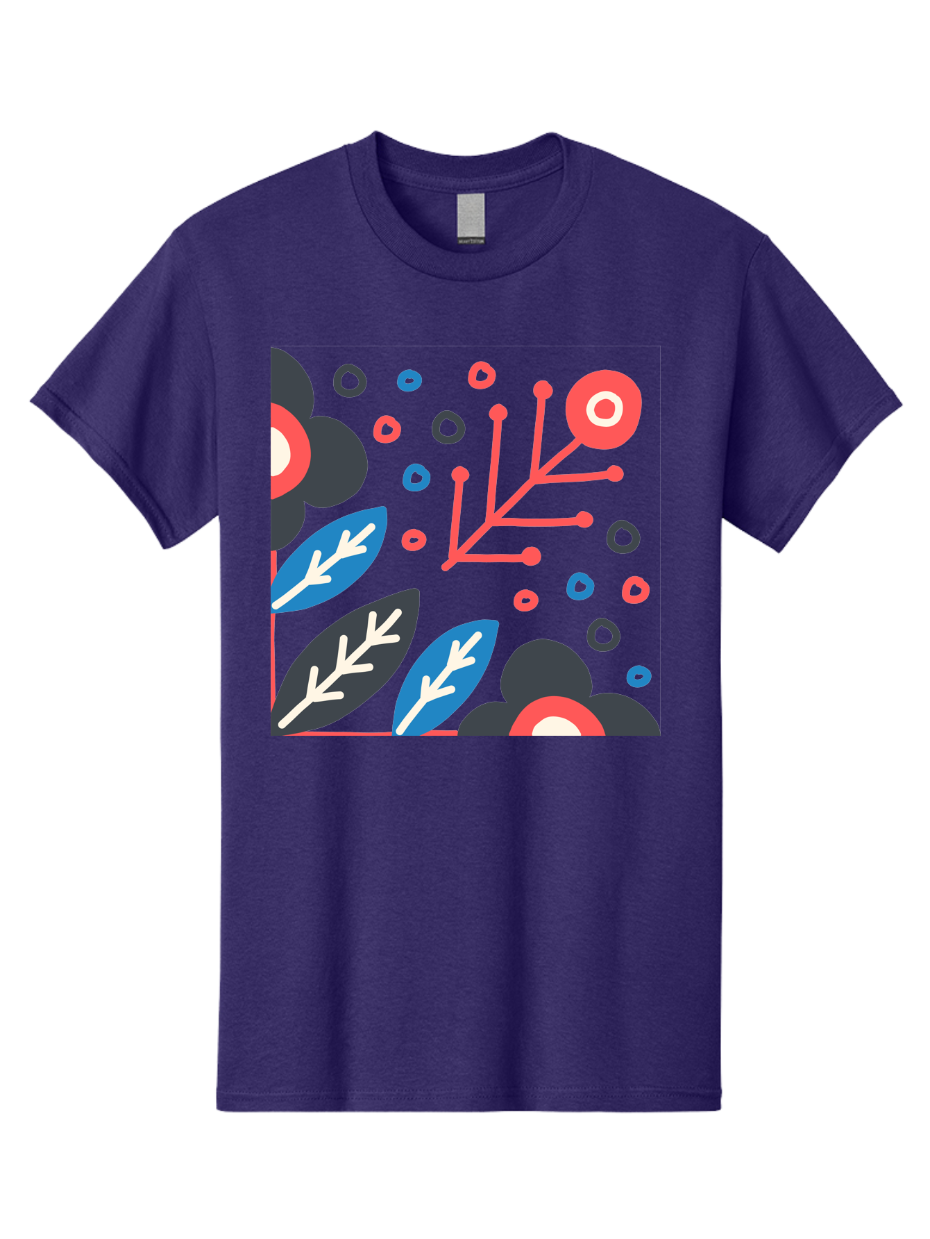 Abstract-Floral-Pattern-1 Men'S Graphic Tee, 100% Cotton, Comfortable Casual Summer Wear, Machine Washable, Abstract Floral Pattern, Colorful Flowers, Modern Botanical Art, Vibrant Graphics, Playful Design, Creative Illustration, Aab650