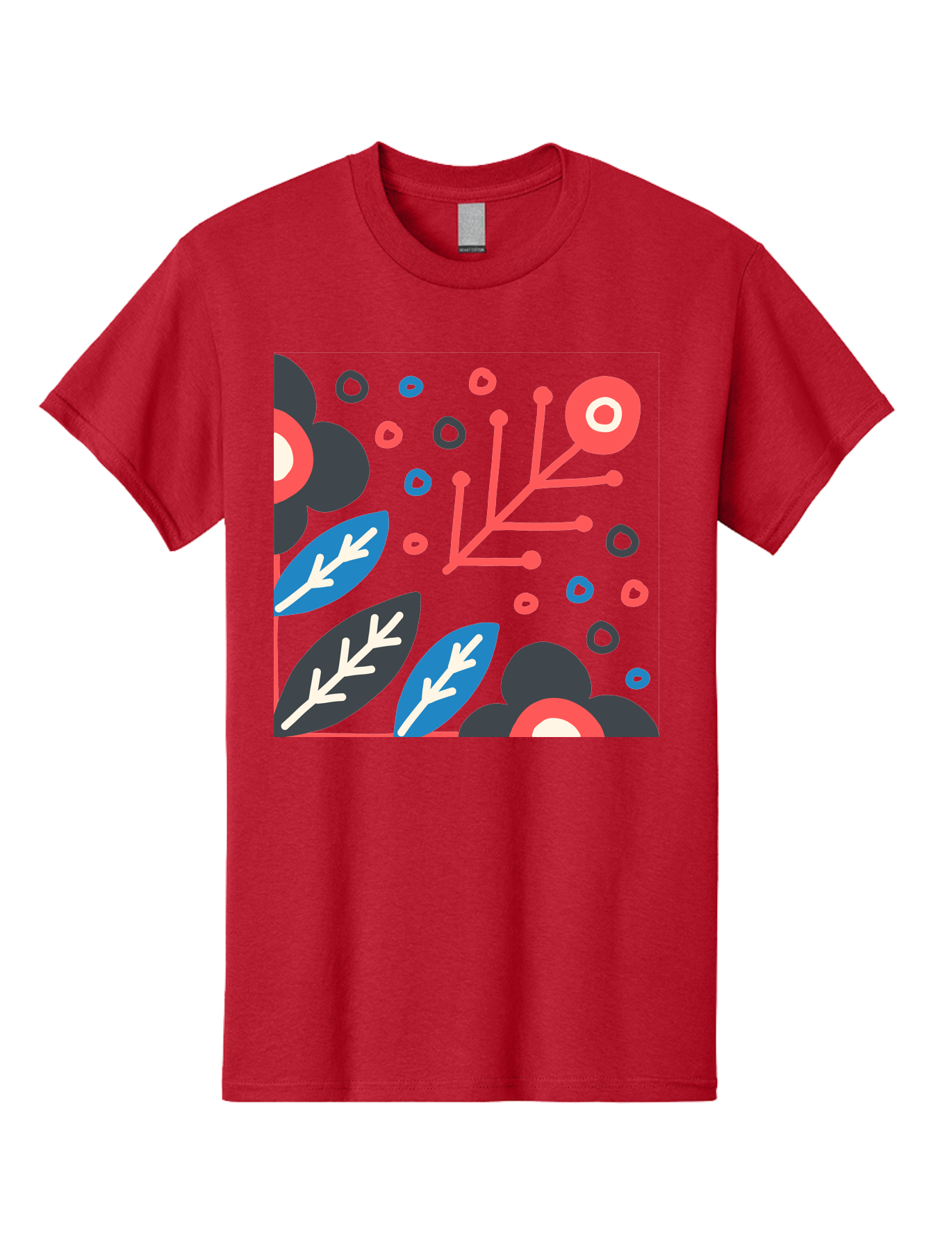 Abstract-Floral-Pattern-1 Men'S Graphic Tee, 100% Cotton, Comfortable Casual Summer Wear, Machine Washable, Abstract Floral Pattern, Colorful Flowers, Modern Botanical Art, Vibrant Graphics, Playful Design, Creative Illustration, Aab650