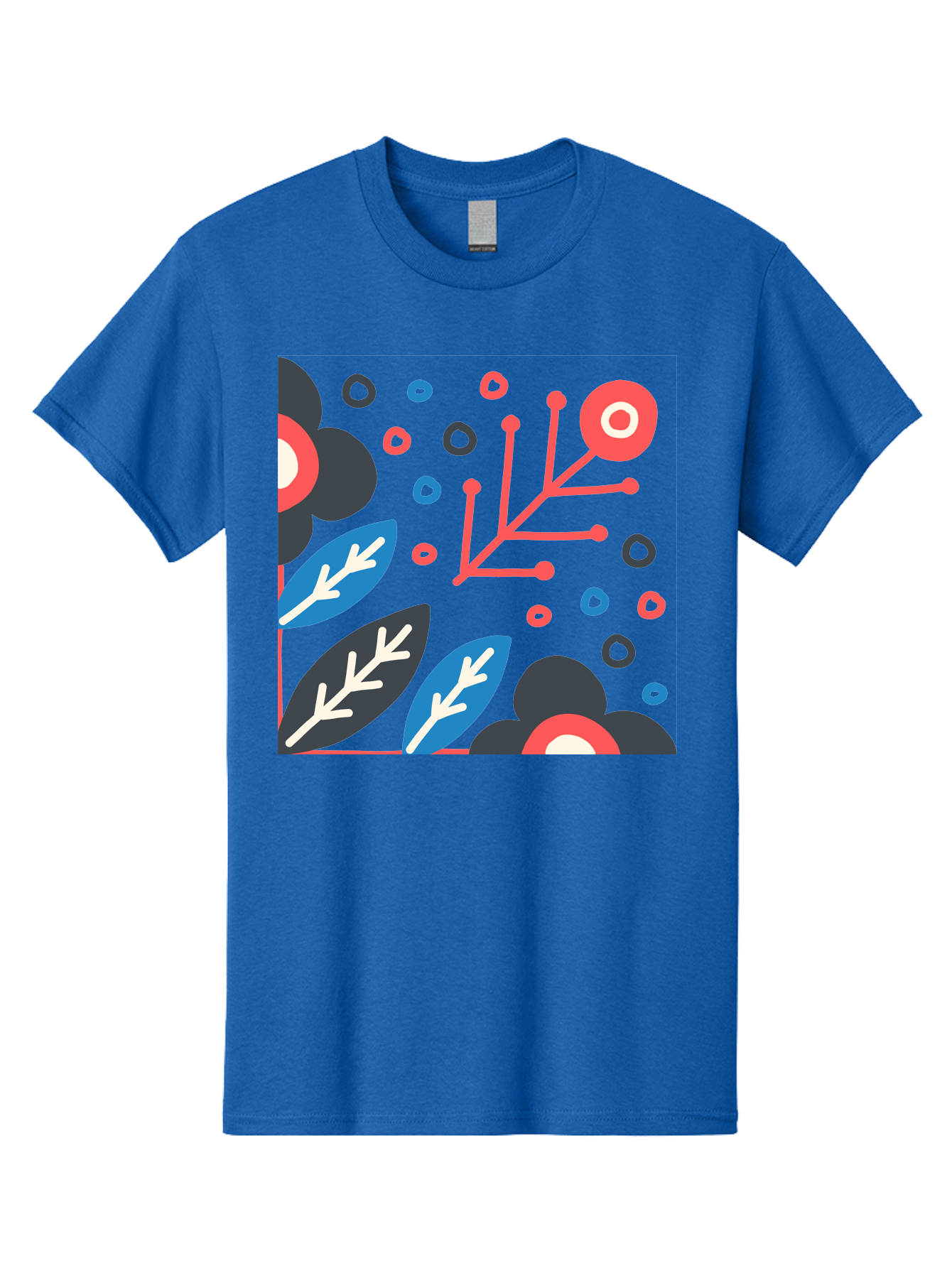 Abstract-Floral-Pattern-1 Men'S Graphic Tee, 100% Cotton, Comfortable Casual Summer Wear, Machine Washable, Abstract Floral Pattern, Colorful Flowers, Modern Botanical Art, Vibrant Graphics, Playful Design, Creative Illustration, Aab650