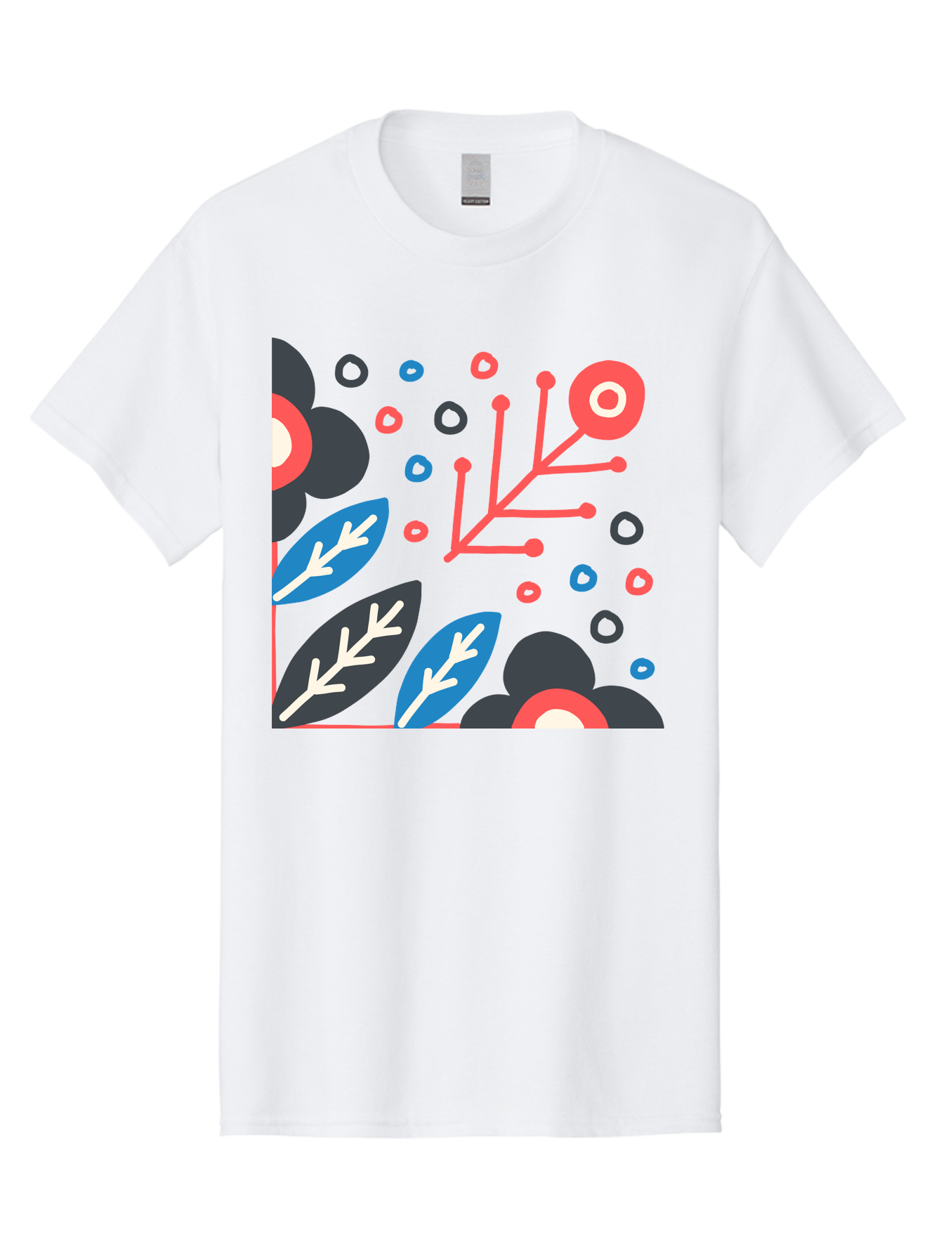 Abstract-Floral-Pattern-1 Men'S Graphic Tee, 100% Cotton, Comfortable Casual Summer Wear, Machine Washable, Abstract Floral Pattern, Colorful Flowers, Modern Botanical Art, Vibrant Graphics, Playful Design, Creative Illustration, Aab650