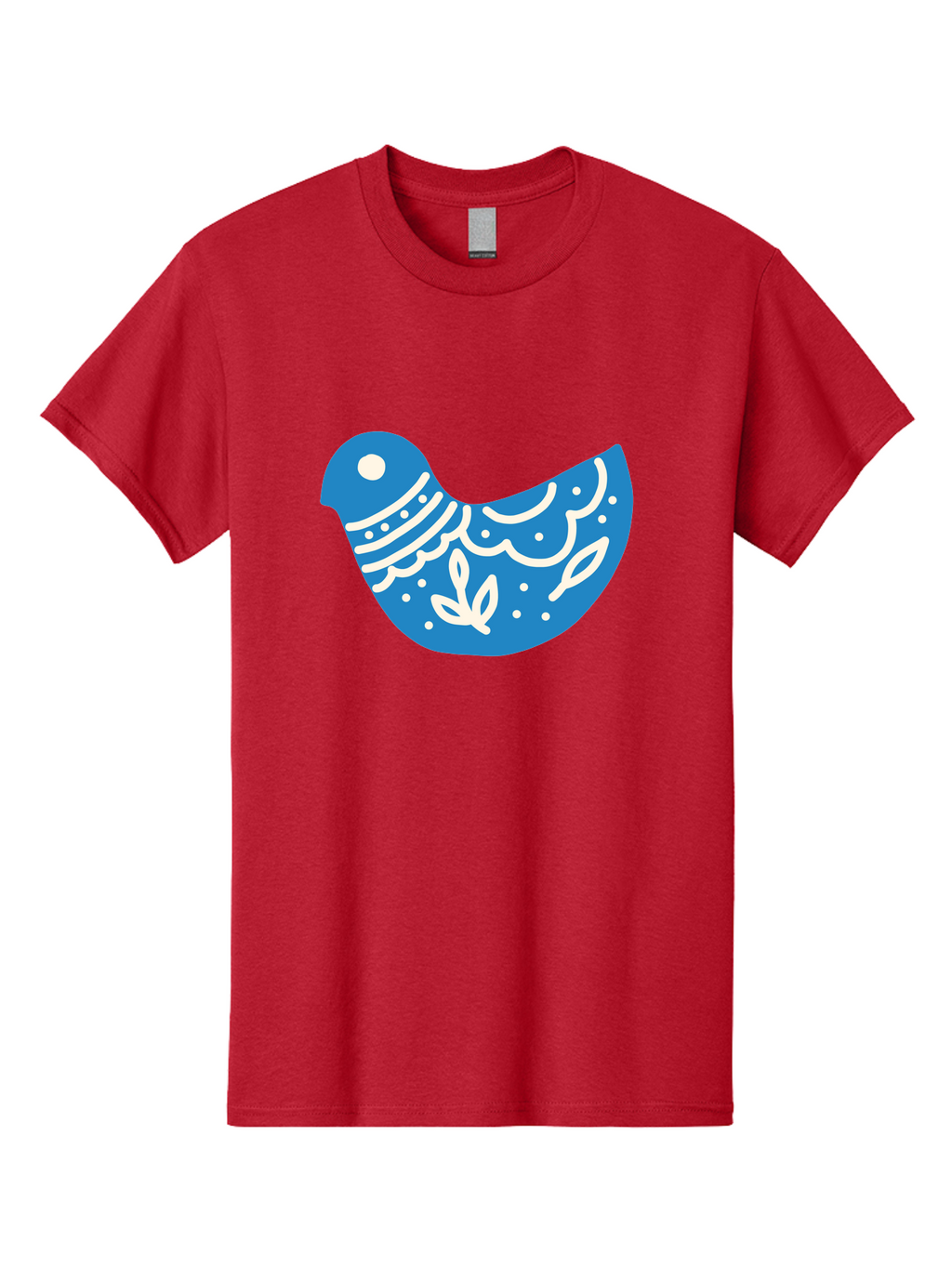 Bird-Logo Men'S Graphic Tee, 100% Cotton, Comfortable Casual Summer Wear, Machine Washable, Blue Bird, White Patterns, Abstract Design, Digital Art, Minimalist Illustration, Stylized Bird, Nature-Inspired, Creative Graphics Aab663