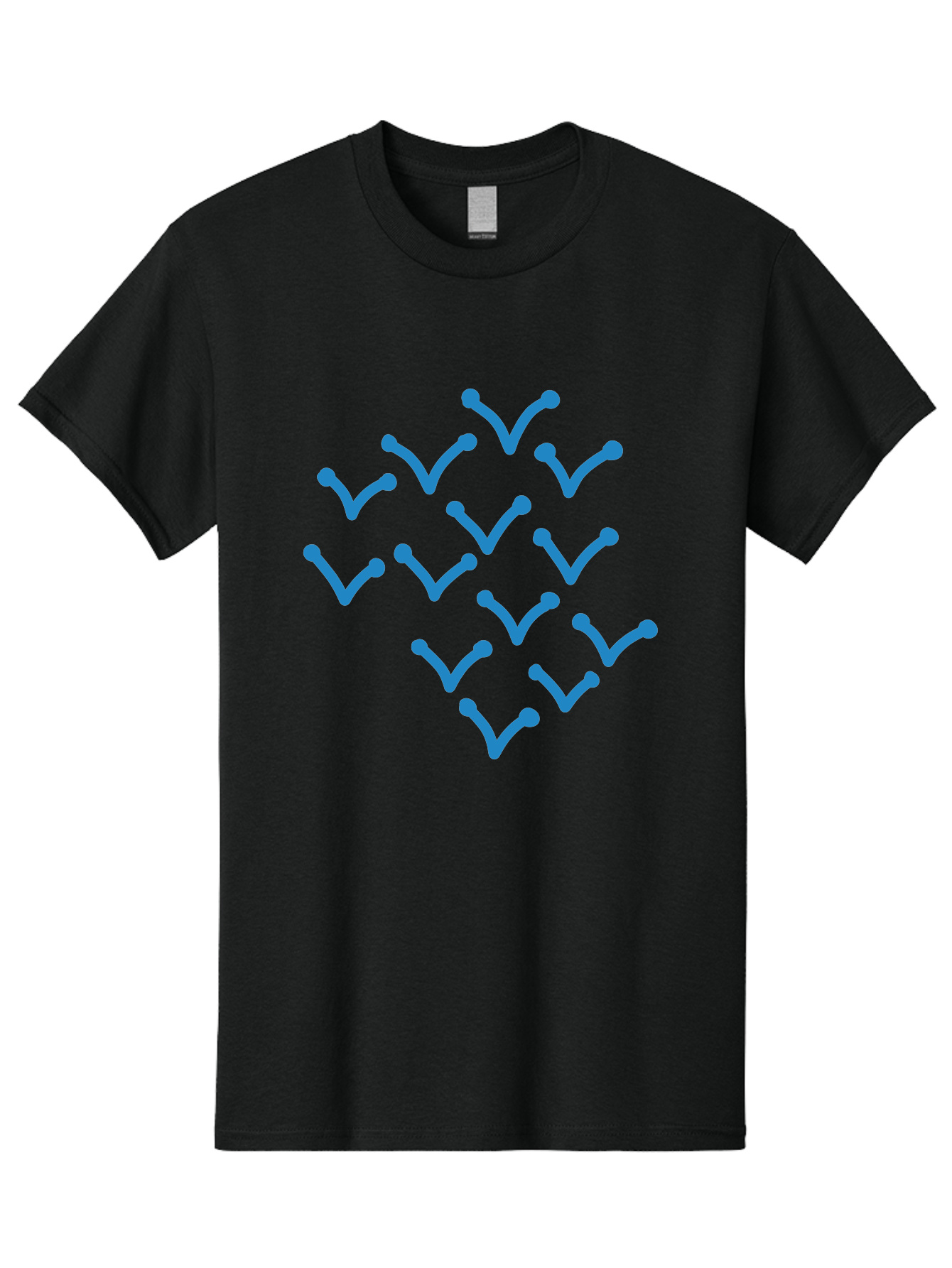 Blue-Checkmarks Men'S Graphic Tee, 100% Cotton, Comfortable Casual Summer Wear, Machine Washable, Check Marks, Ticks, Approval Symbols, Confirmation Icons, Blue Ticks On Green, Validation Signs, Positive Feedback, Checkmark Pattern Aab668