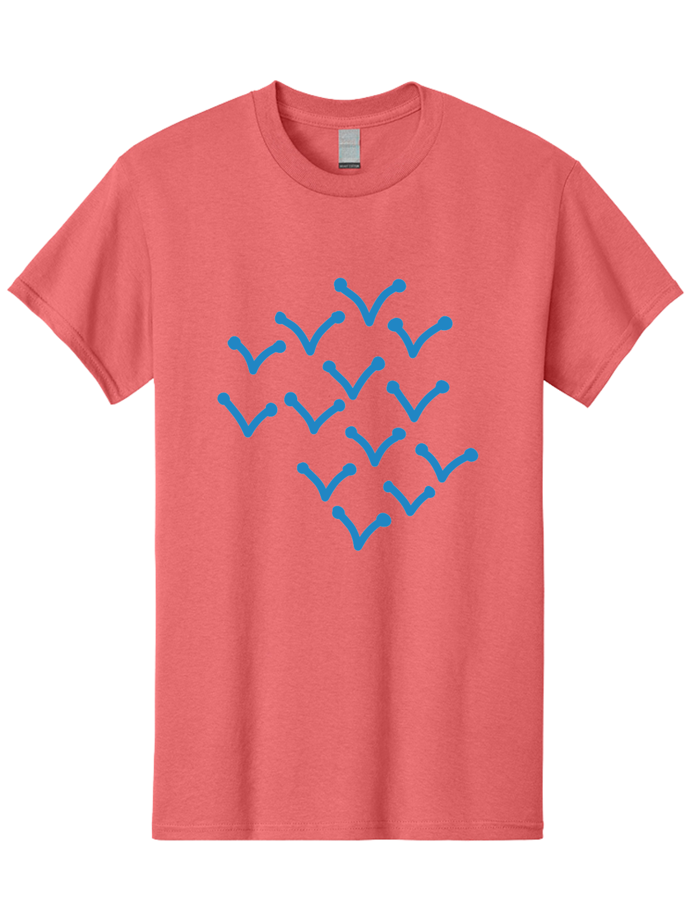 Blue-Checkmarks Men'S Graphic Tee, 100% Cotton, Comfortable Casual Summer Wear, Machine Washable, Check Marks, Ticks, Approval Symbols, Confirmation Icons, Blue Ticks On Green, Validation Signs, Positive Feedback, Checkmark Pattern Aab668