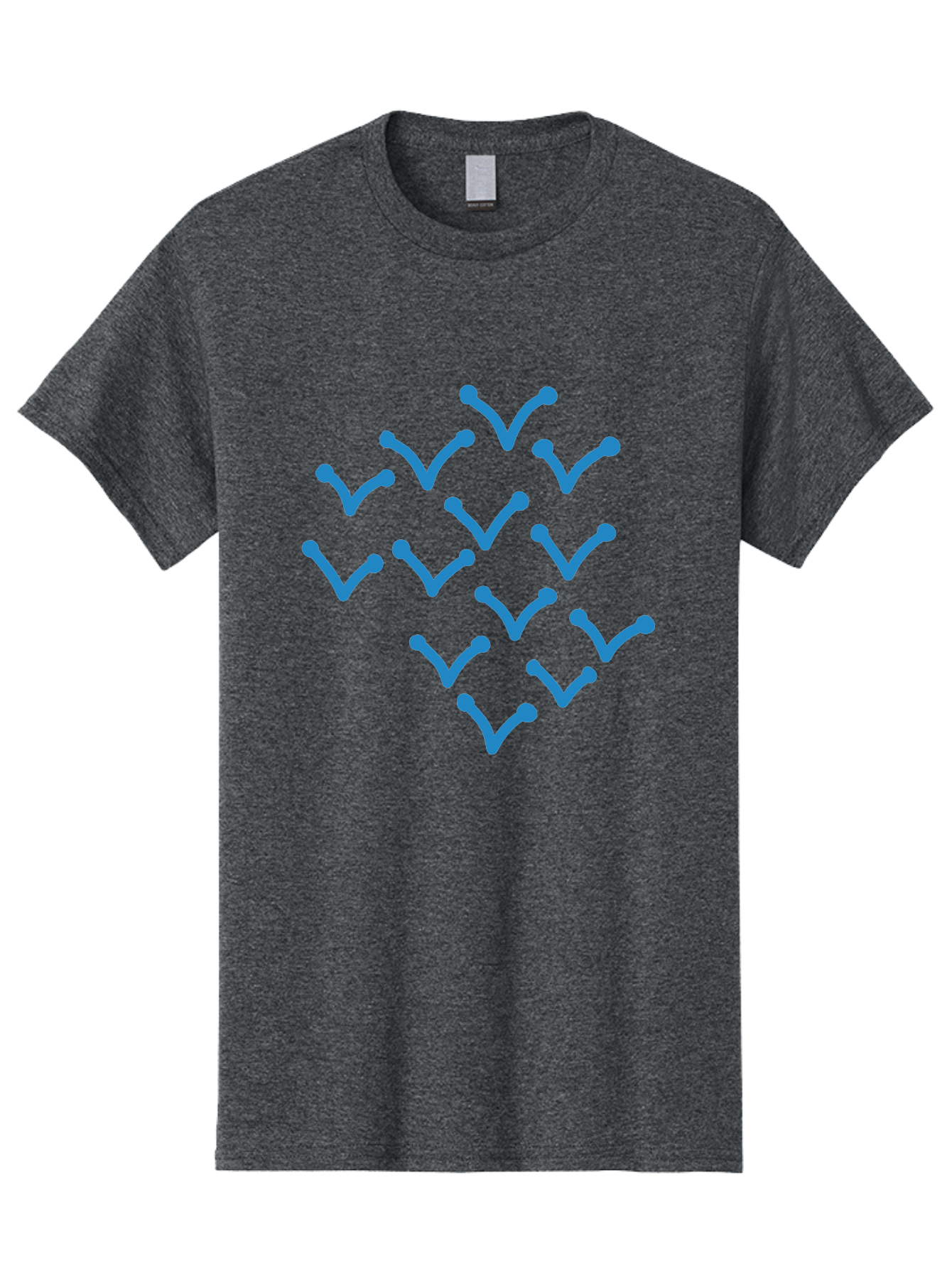 Blue-Checkmarks Men'S Graphic Tee, 100% Cotton, Comfortable Casual Summer Wear, Machine Washable, Check Marks, Ticks, Approval Symbols, Confirmation Icons, Blue Ticks On Green, Validation Signs, Positive Feedback, Checkmark Pattern Aab668