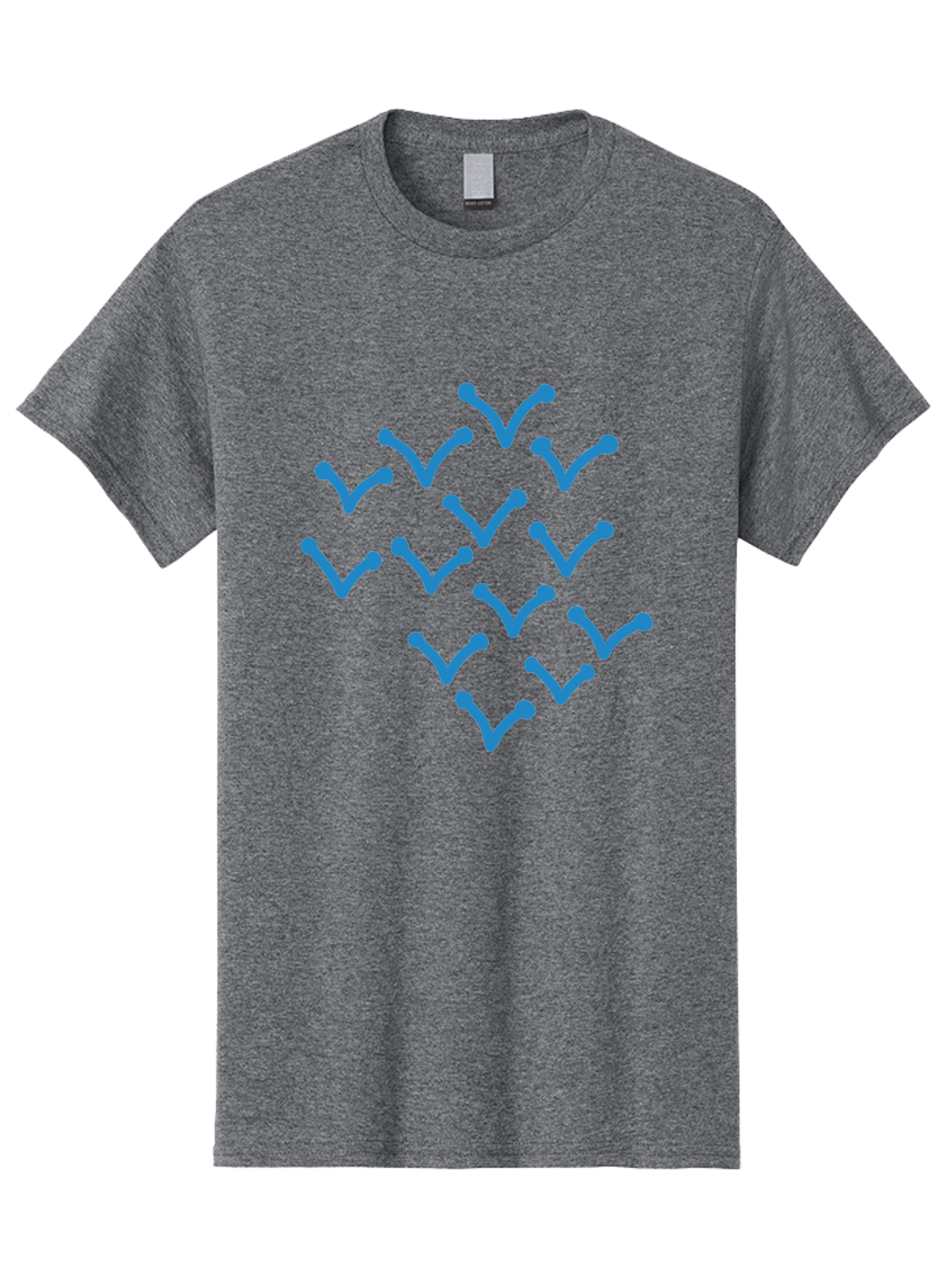 Blue-Checkmarks Men'S Graphic Tee, 100% Cotton, Comfortable Casual Summer Wear, Machine Washable, Check Marks, Ticks, Approval Symbols, Confirmation Icons, Blue Ticks On Green, Validation Signs, Positive Feedback, Checkmark Pattern Aab668