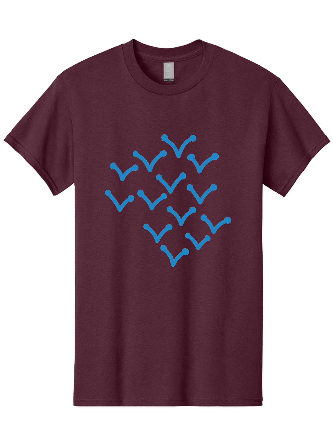 Blue-Checkmarks Men'S Graphic Tee, 100% Cotton, Comfortable Casual Summer Wear, Machine Washable, Check Marks, Ticks, Approval Symbols, Confirmation Icons, Blue Ticks On Green, Validation Signs, Positive Feedback, Checkmark Pattern Aab668