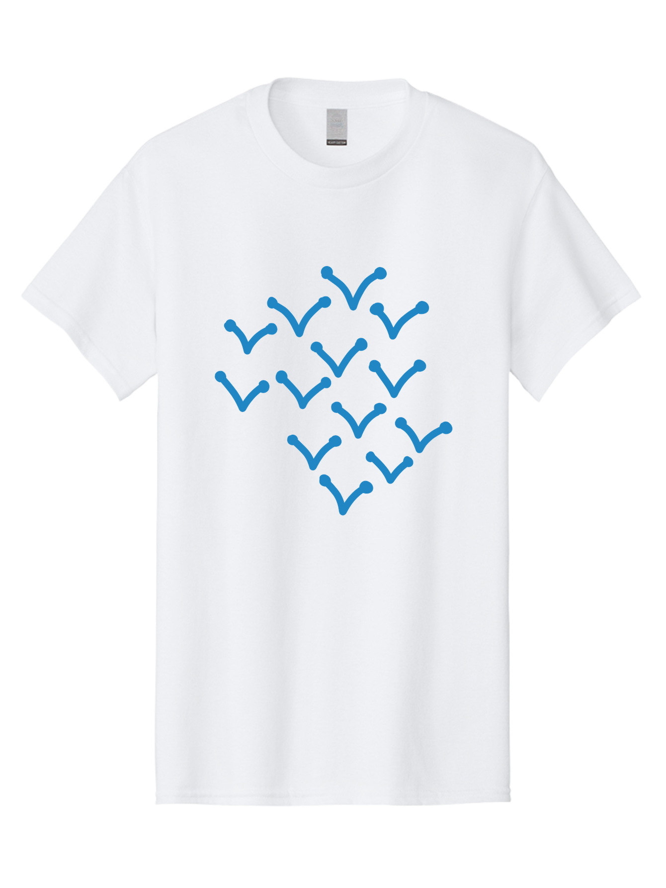 Blue-Checkmarks Men'S Graphic Tee, 100% Cotton, Comfortable Casual Summer Wear, Machine Washable, Check Marks, Ticks, Approval Symbols, Confirmation Icons, Blue Ticks On Green, Validation Signs, Positive Feedback, Checkmark Pattern Aab668